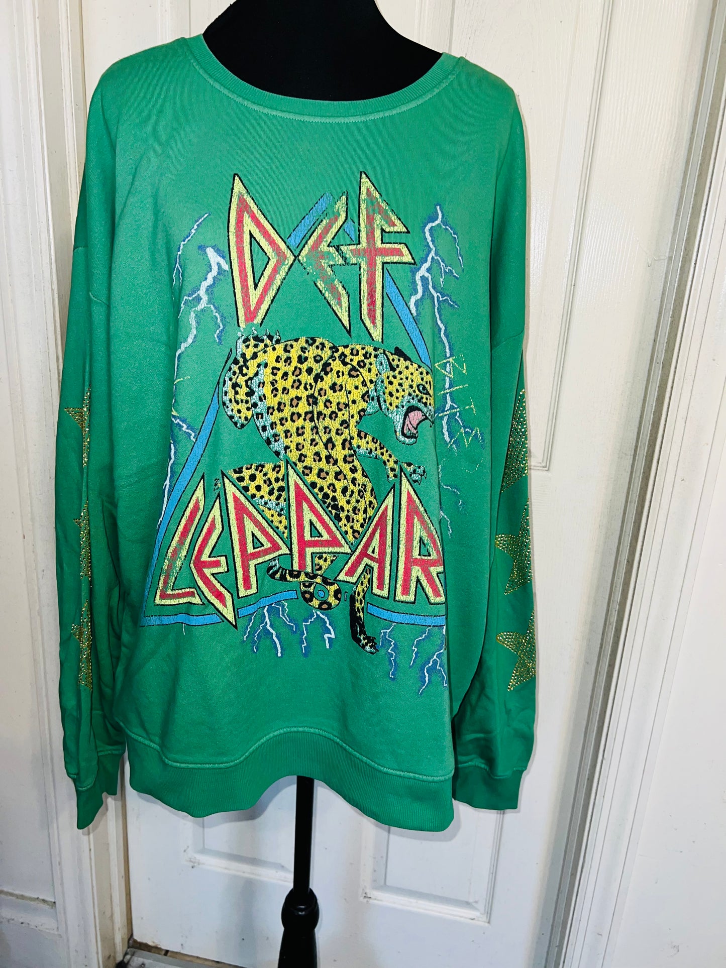 Def Leppard Oversized Distressed Sweatshirt