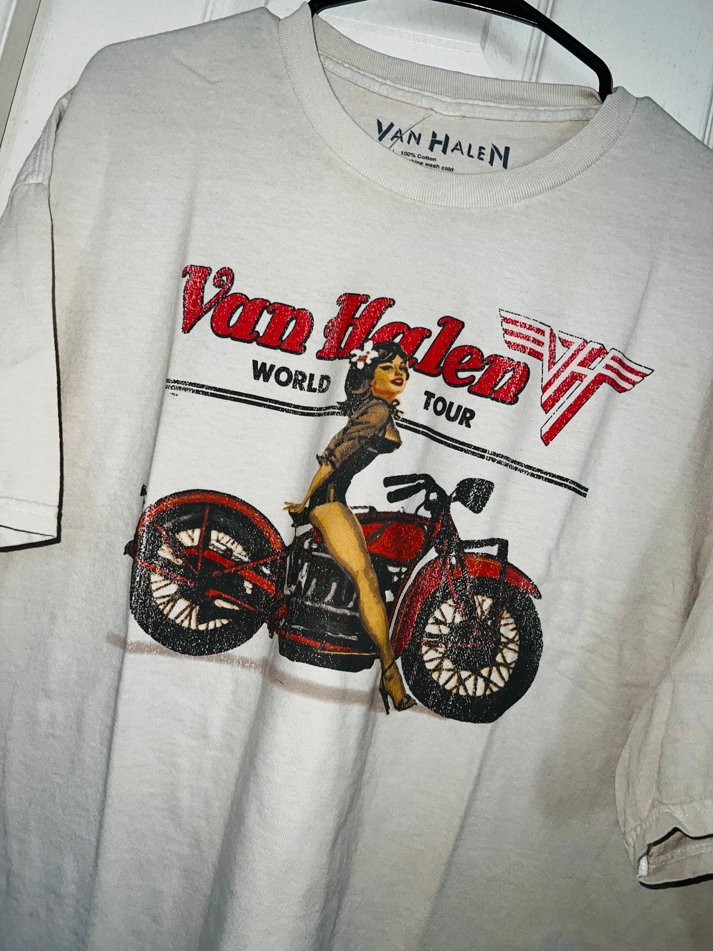 Van Halen Motorcycle Pin Up Oversized Tee