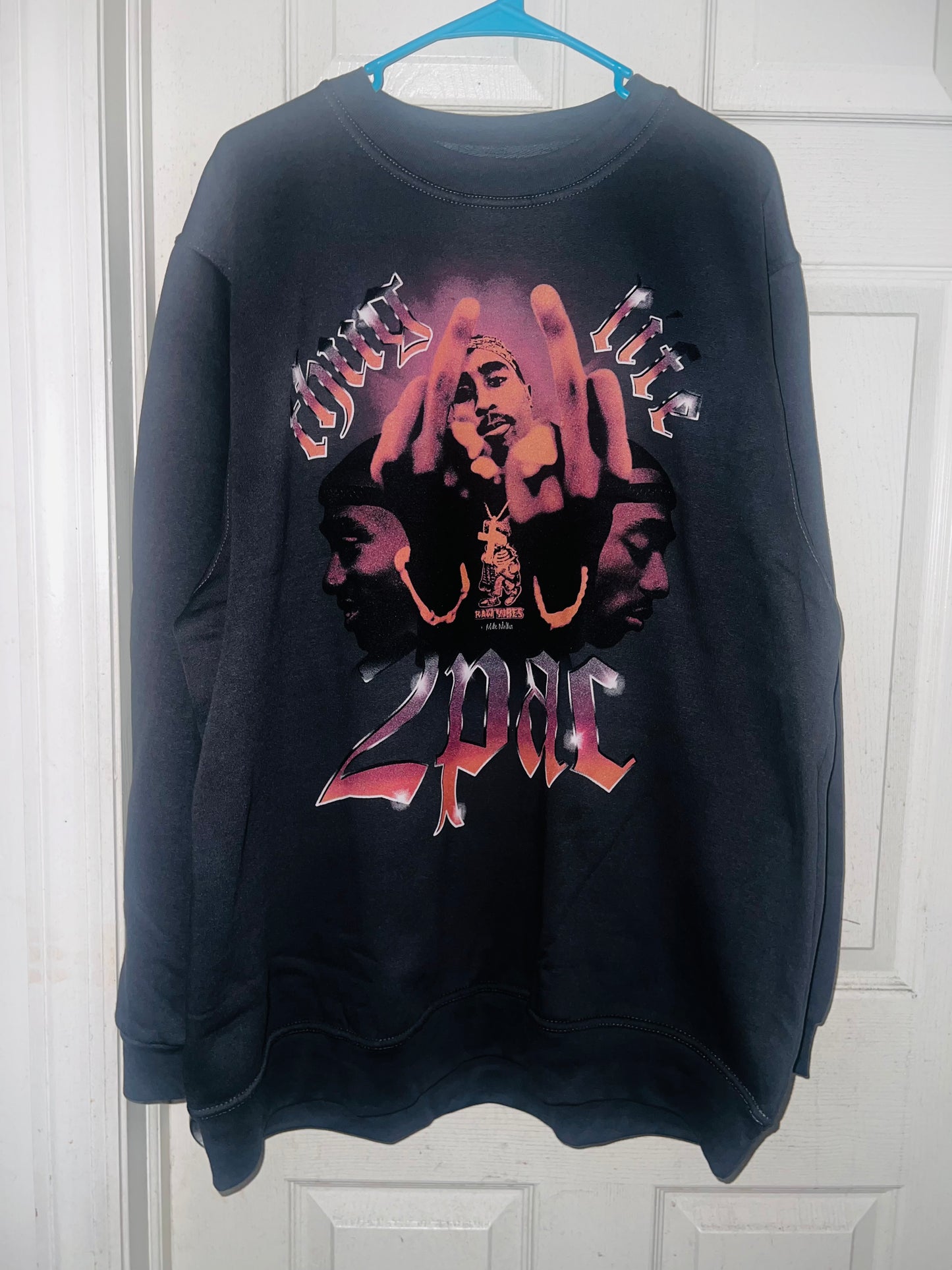 Tupac Oversized Distressed Sweatshirt