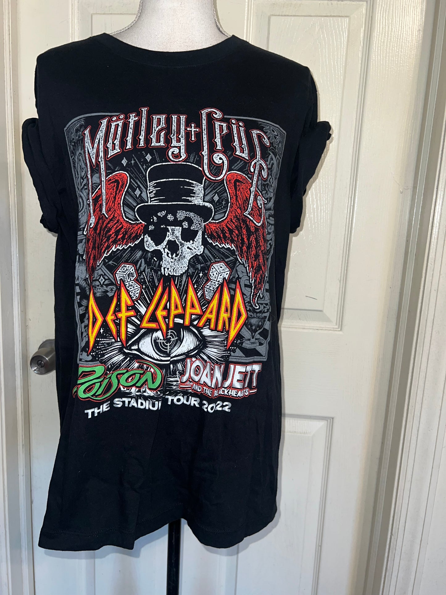 Motley Crue, Def Leppard, Poison, and Joan Jett Double Sided Oversized Tee