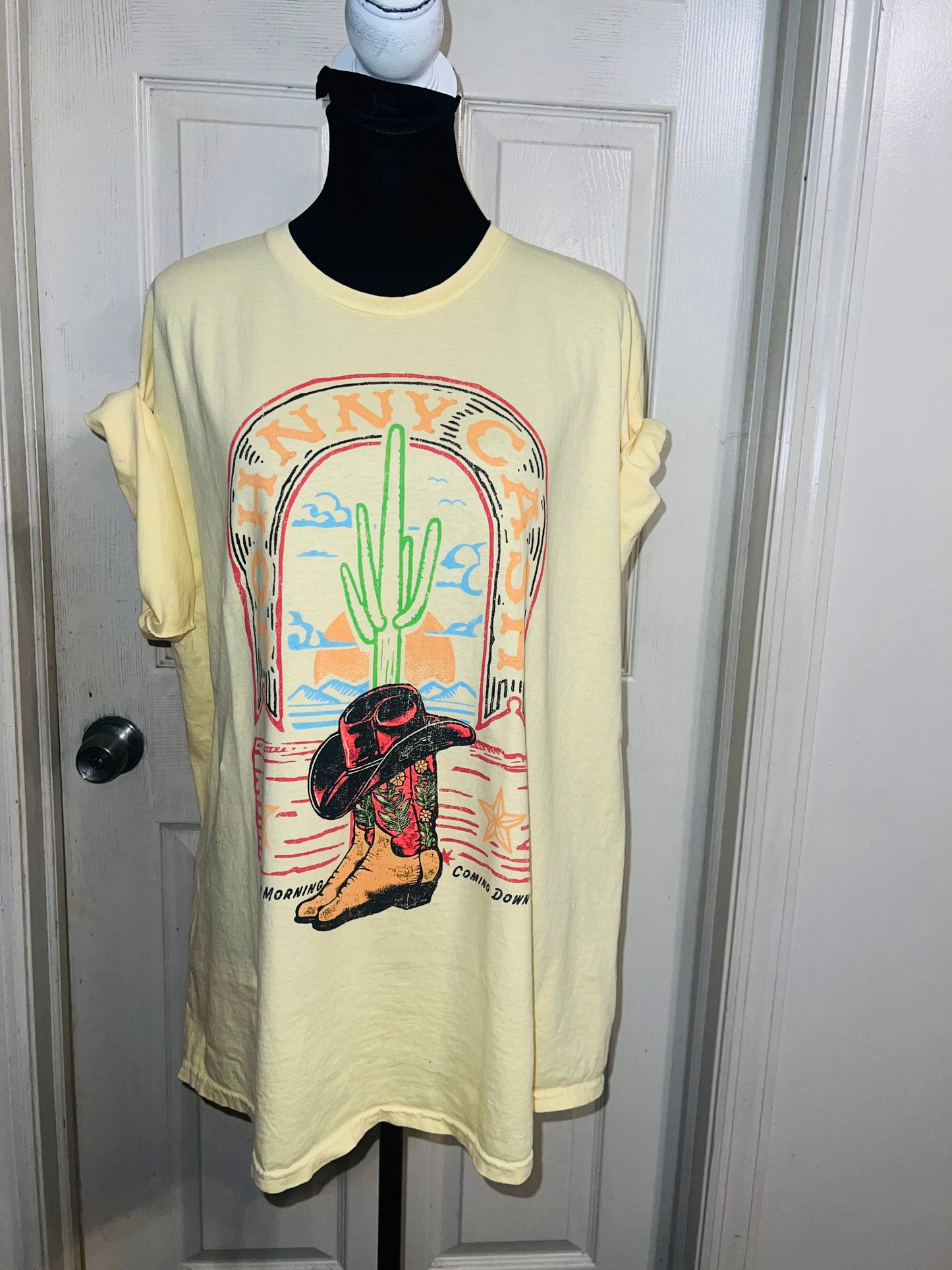 Johnny Cash Oversized Distressed Tee