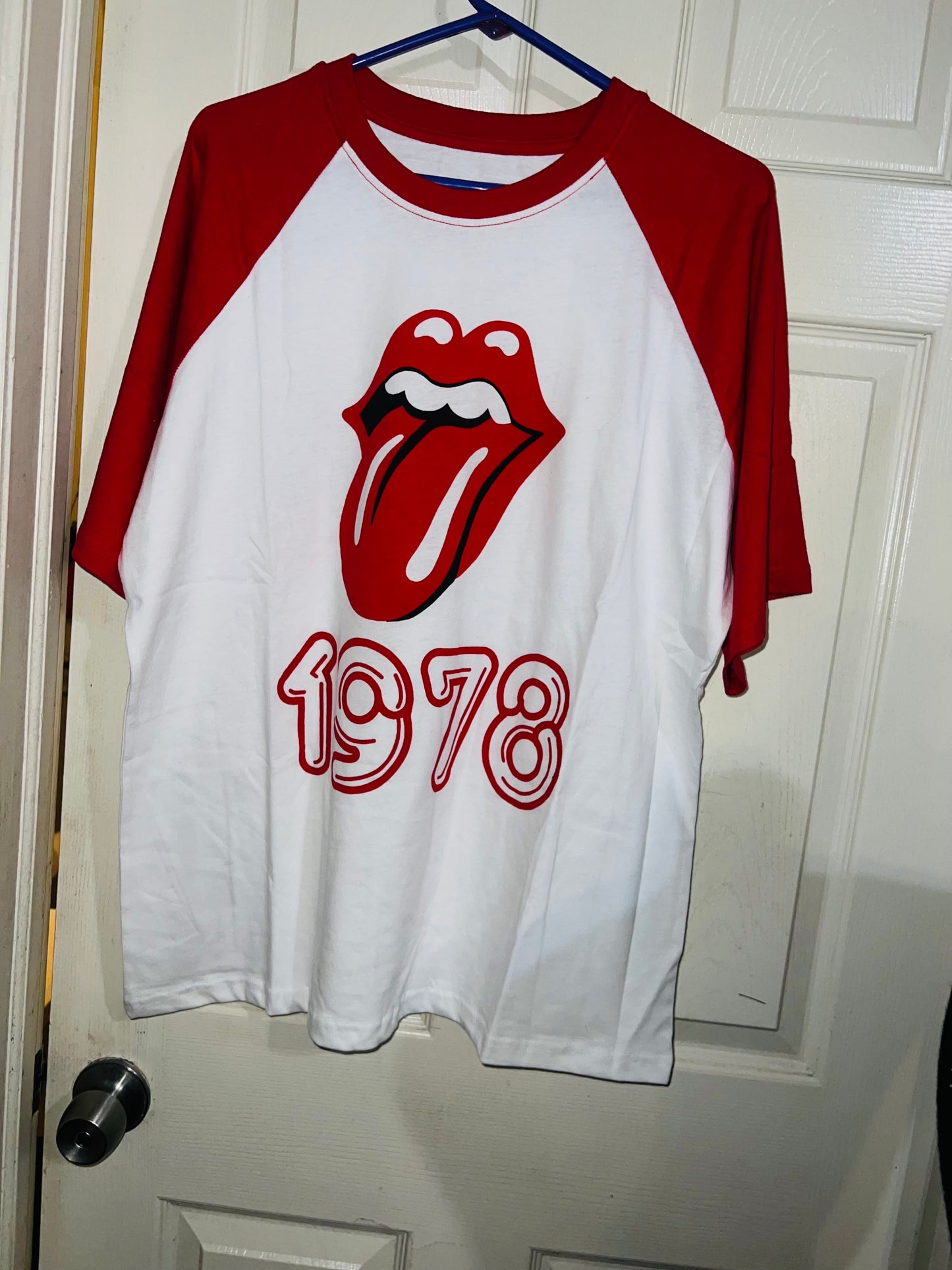 The Rolling Stones Raglan Oversized Distresed Tee