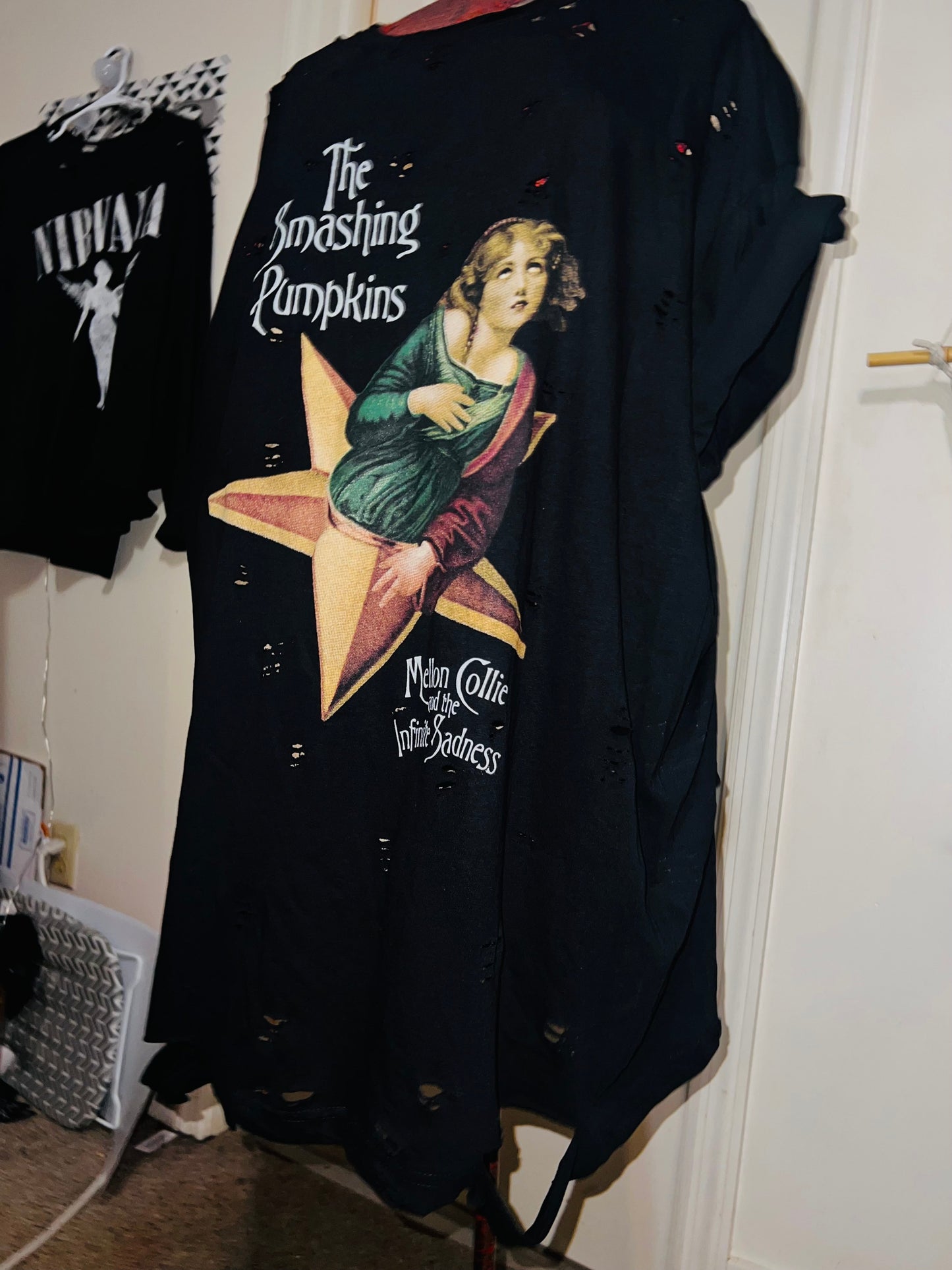 Smashing Pumpkins Oversized Distressed Tee