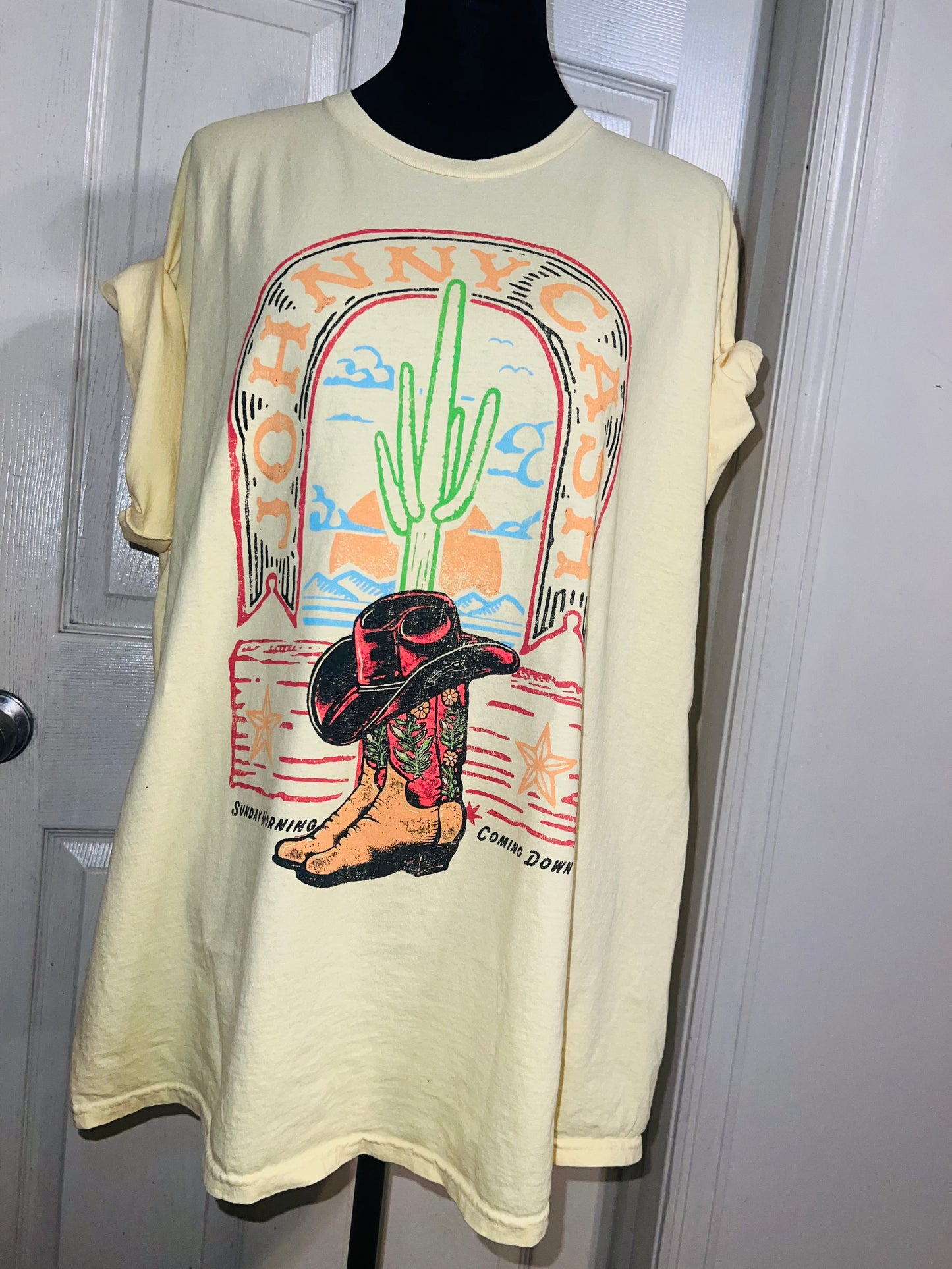 Johnny Cash Oversized Distressed Tee
