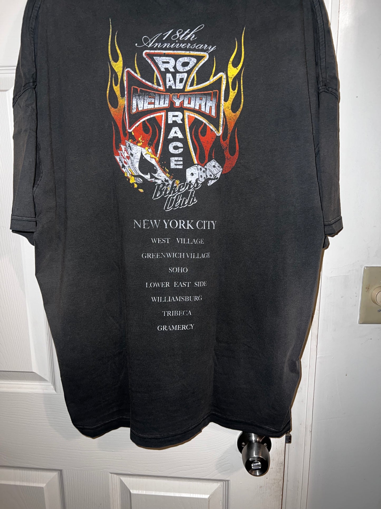 Bikers Club Road Race 18th Anniversary Vintage Oversized Distressed Tee