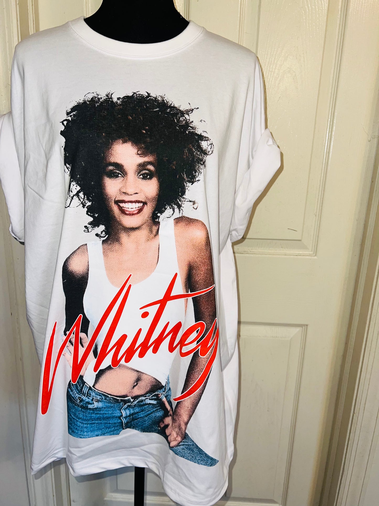 Whitney Houston Oversized Distressed Tee