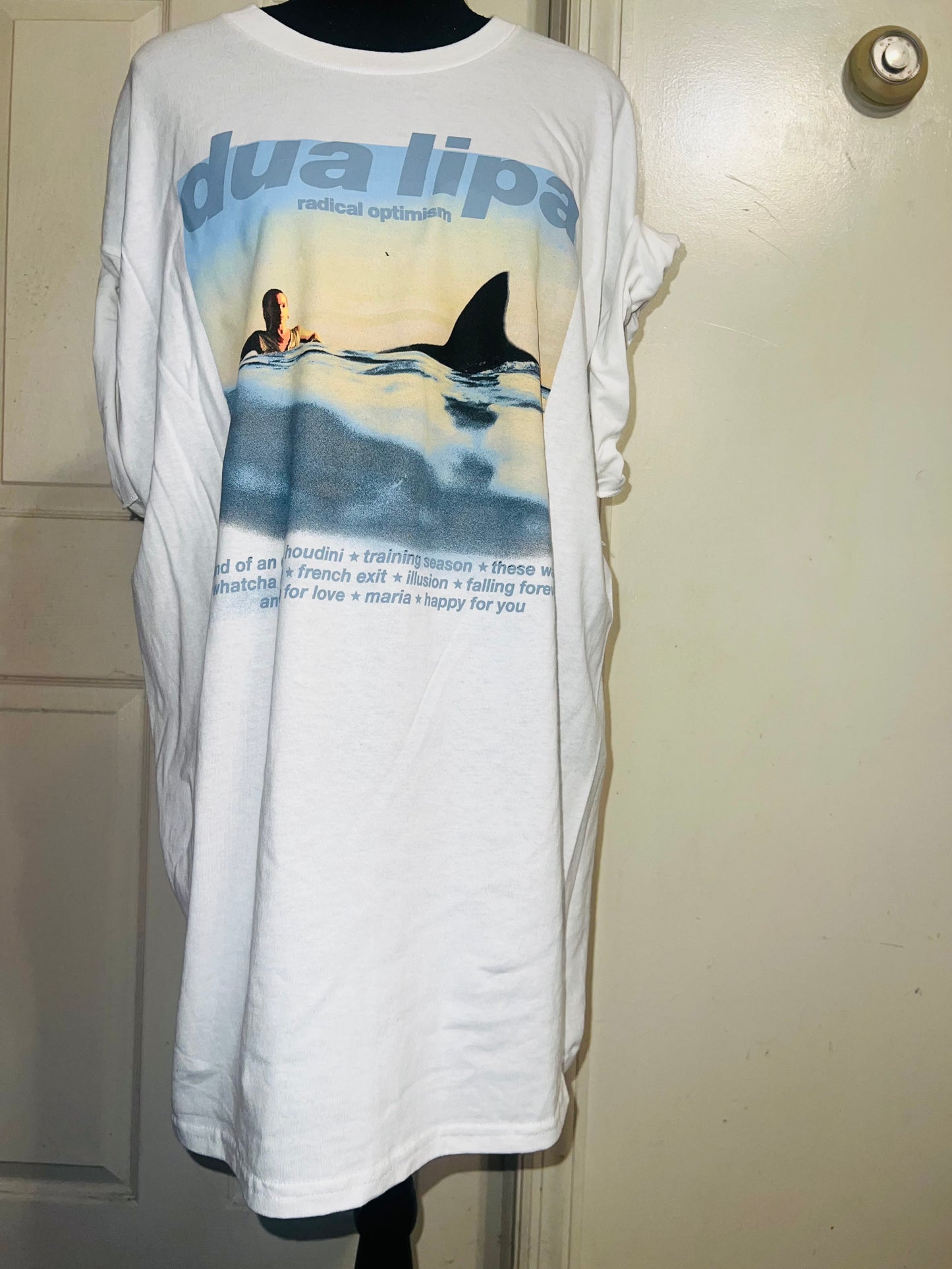 Dua Lipa Oversized Distressed Tee