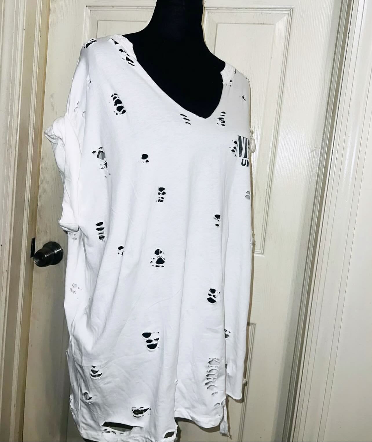 Nirvana Double Sided Oversized Distressed Tee
