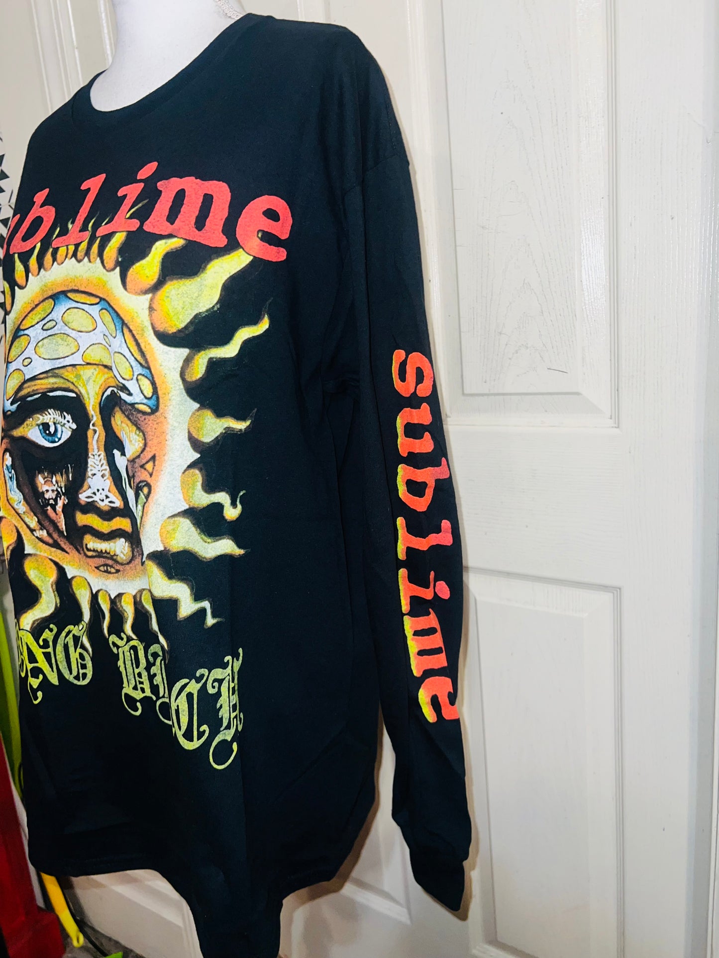 Sublime Oversized Distressed Long Sleeve Tee