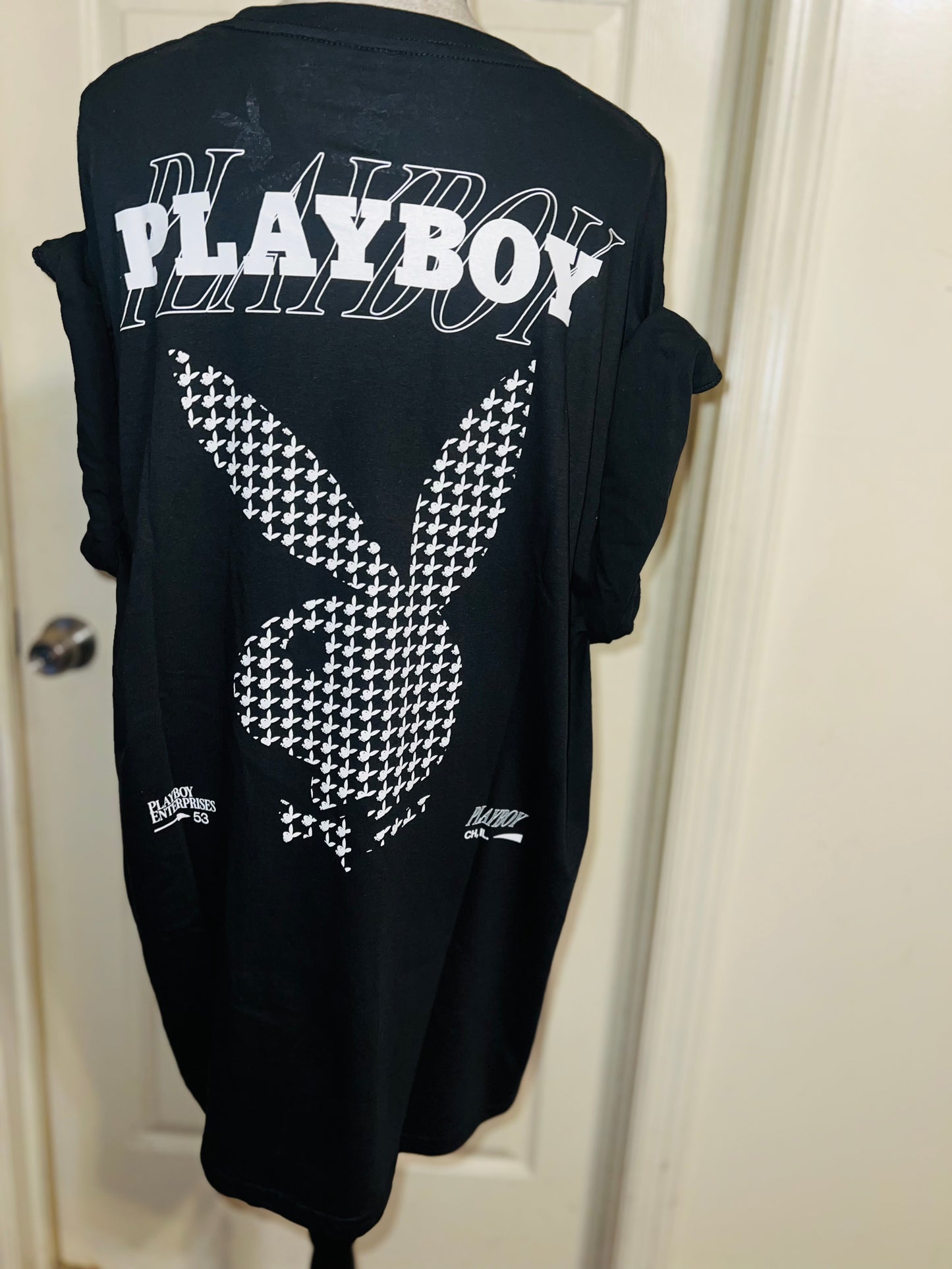 Playboy Double Sides Oversized Distressed Tee