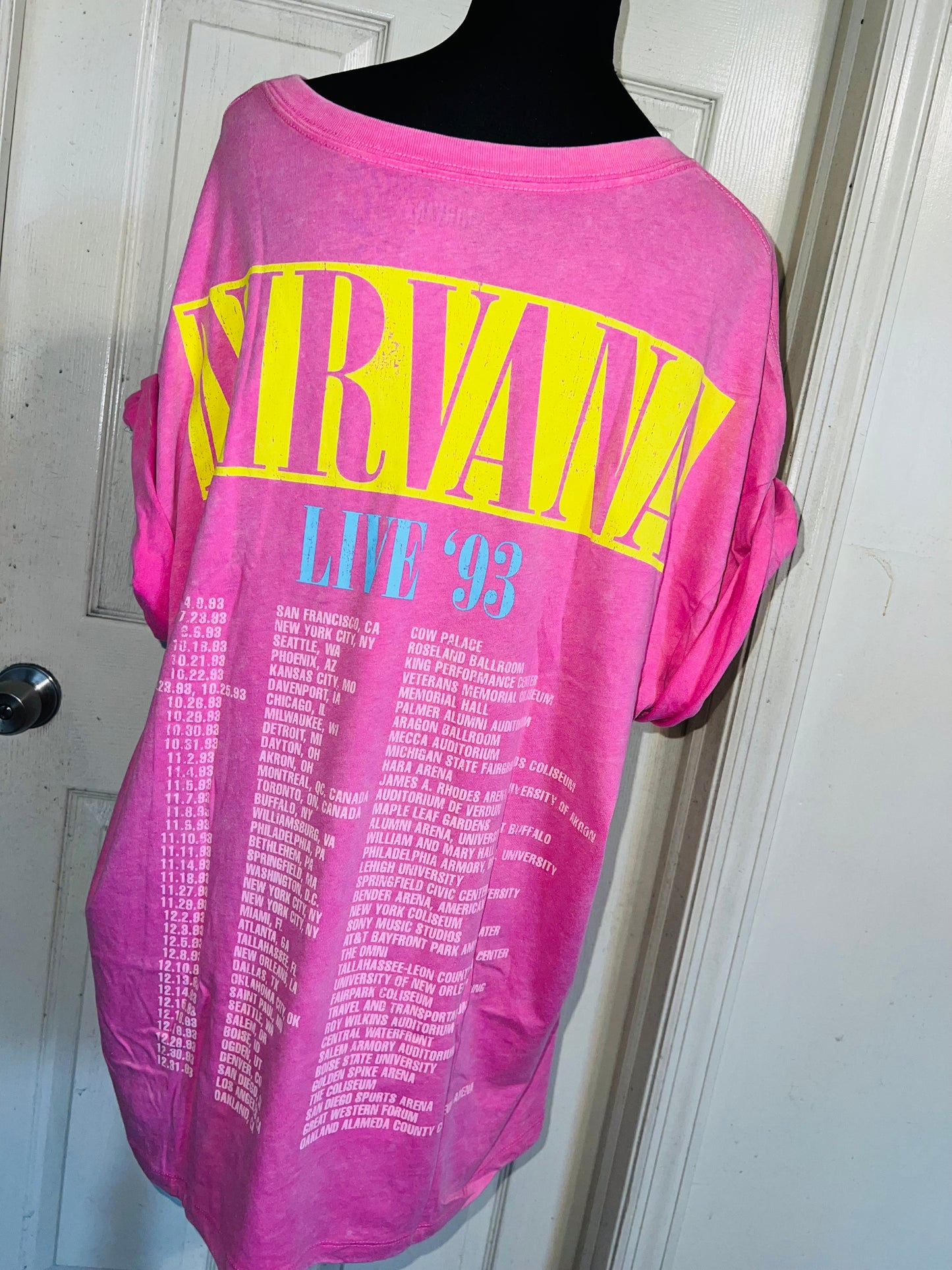 Nirvana Double Sided Oversized Distressed Tee