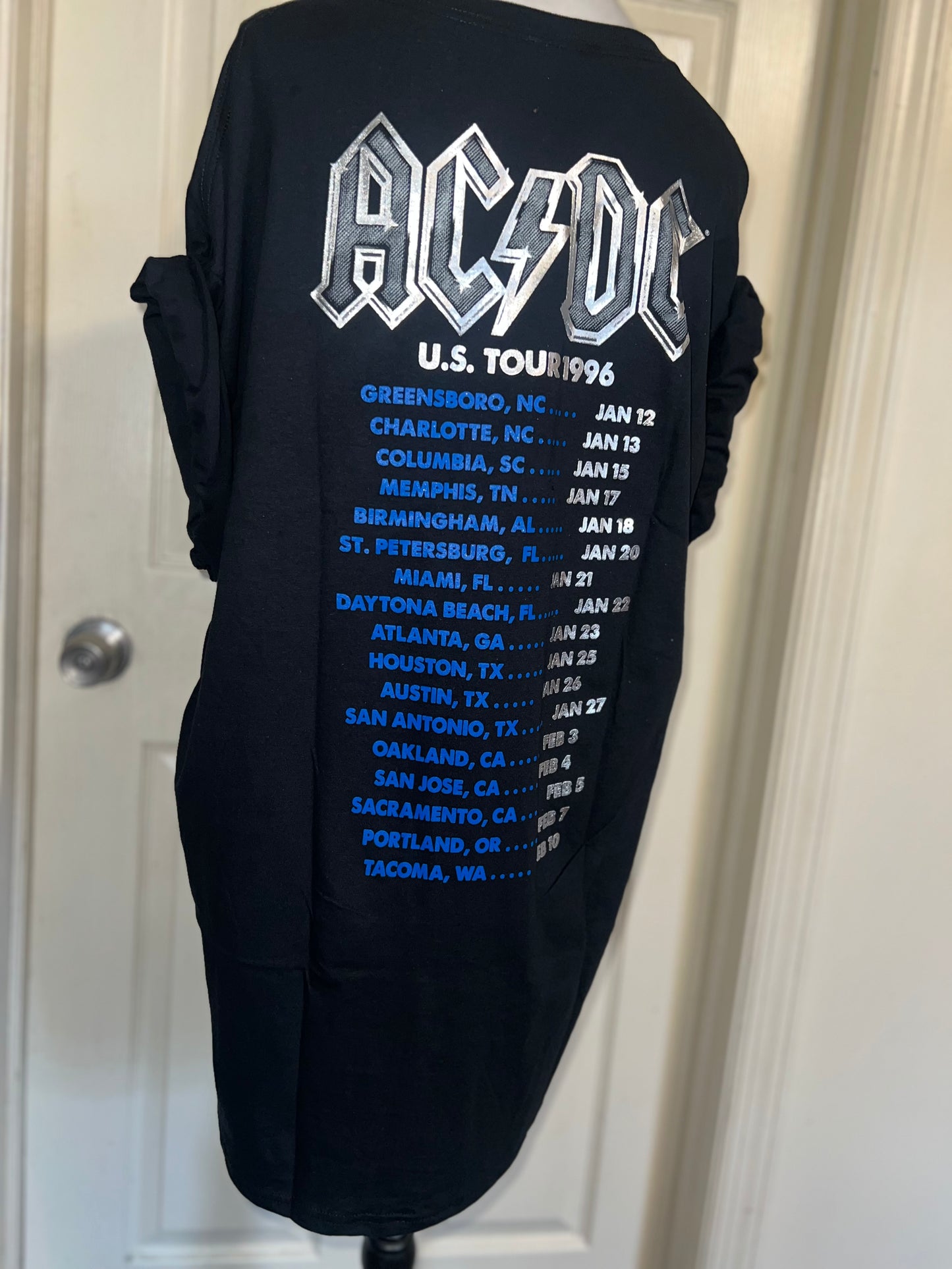 AC/DC Double Sided Oversized Distressed Tee