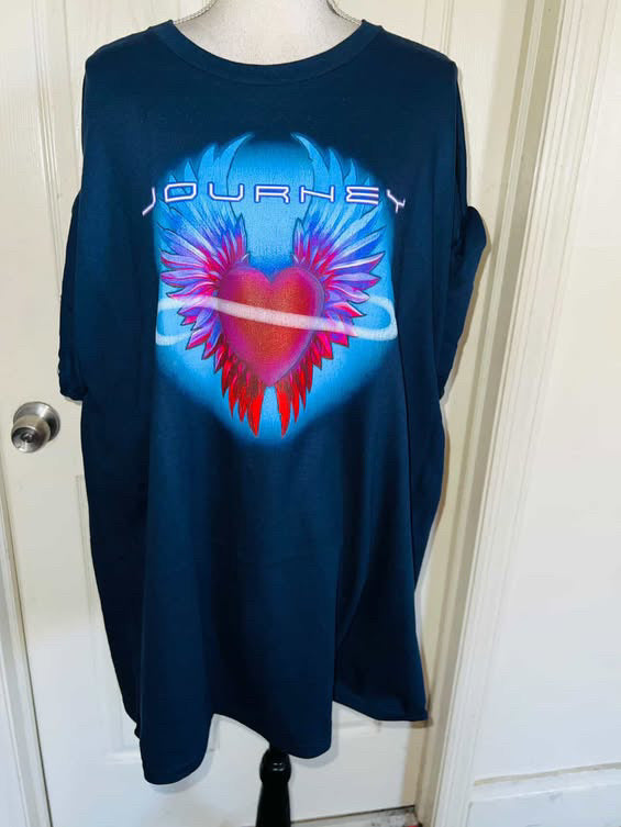 Journey Double Sided Oversized Distressed Tee