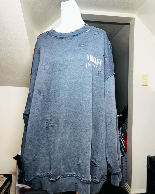 Nirvana Oversized Double Sided Sweatshirt