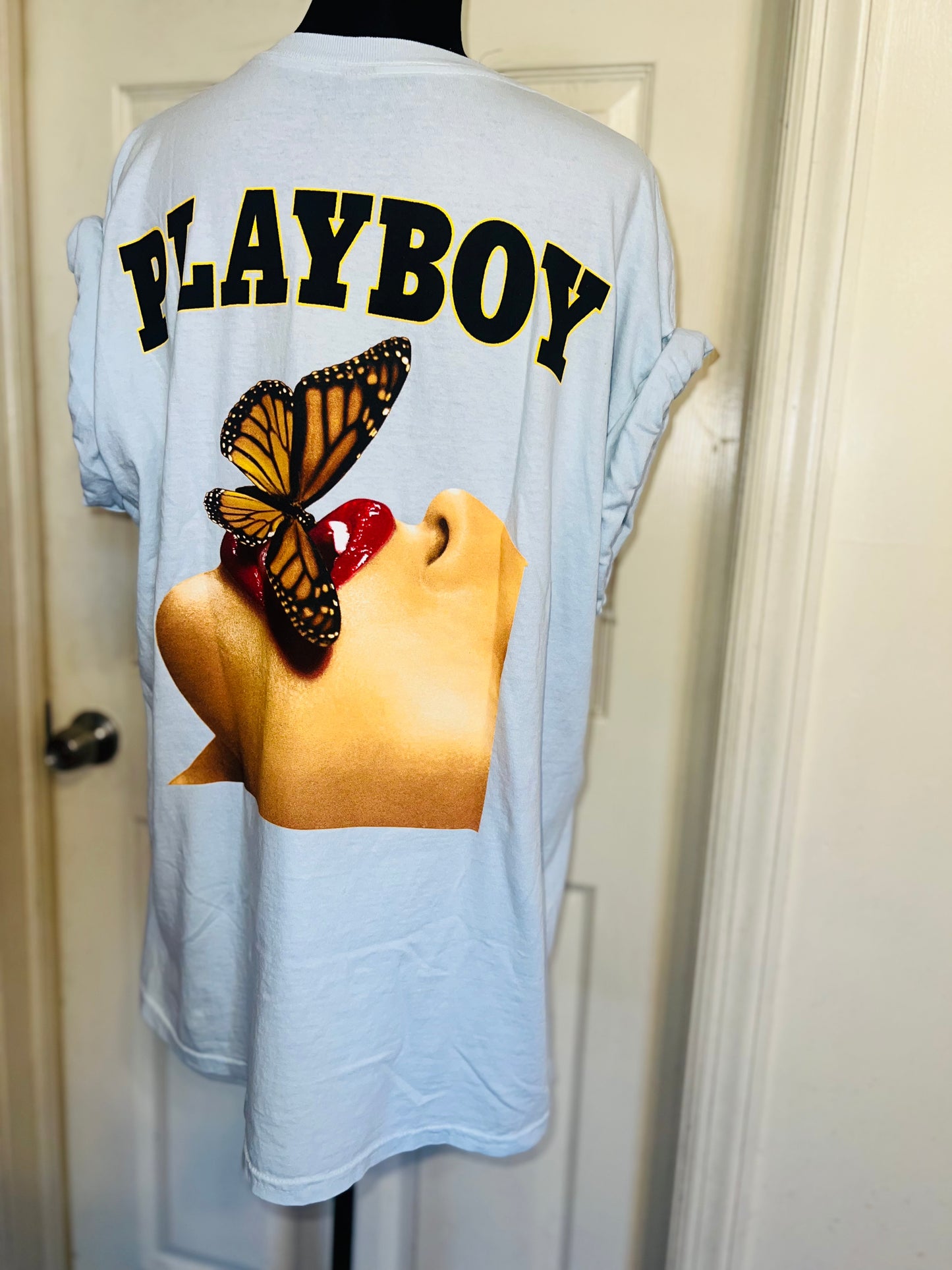 Playboy Double Sided Oversized Distressed Tee