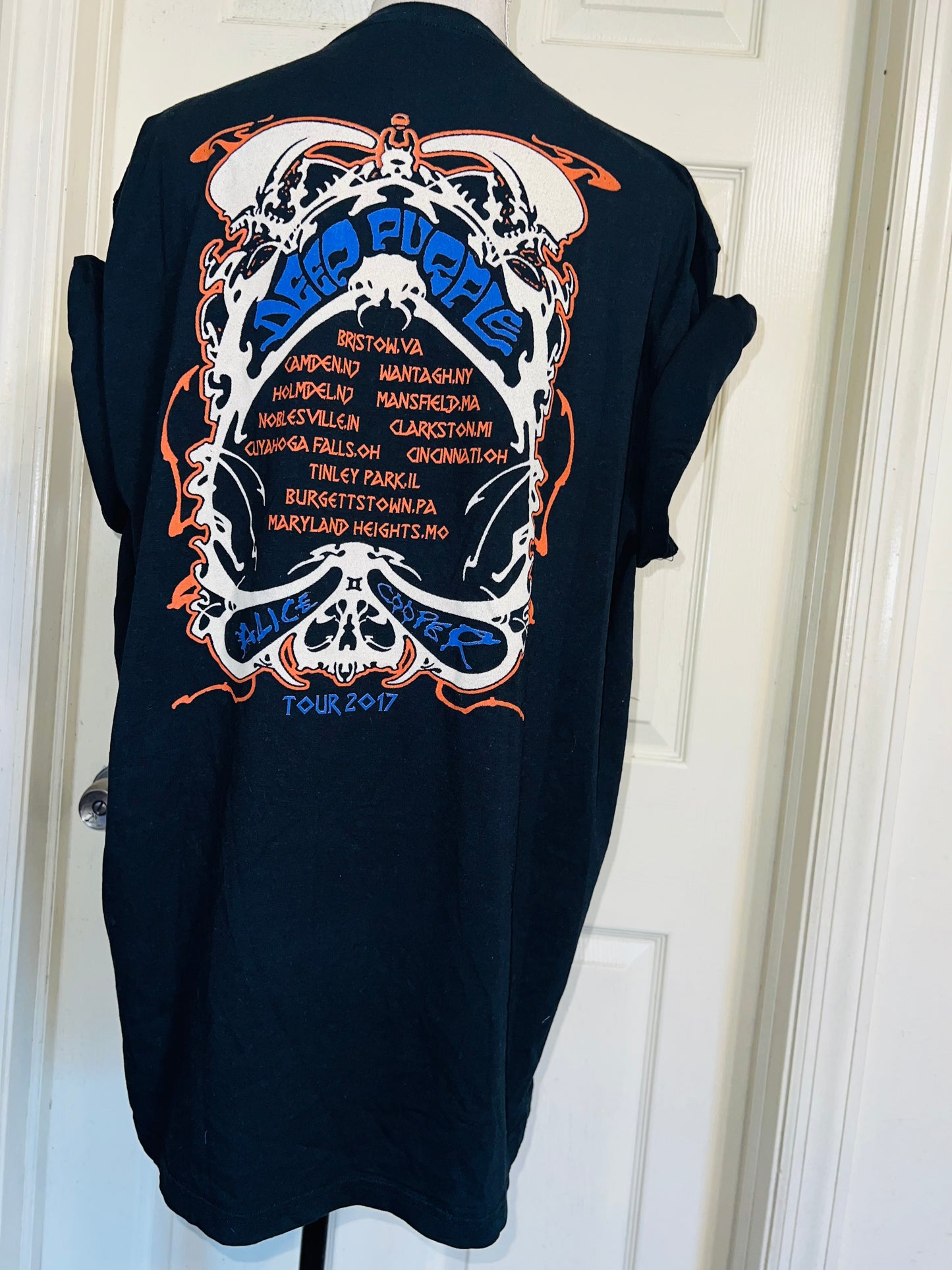Alice Cooper and Deep Purple Double Sided Oversized Distressed Tee