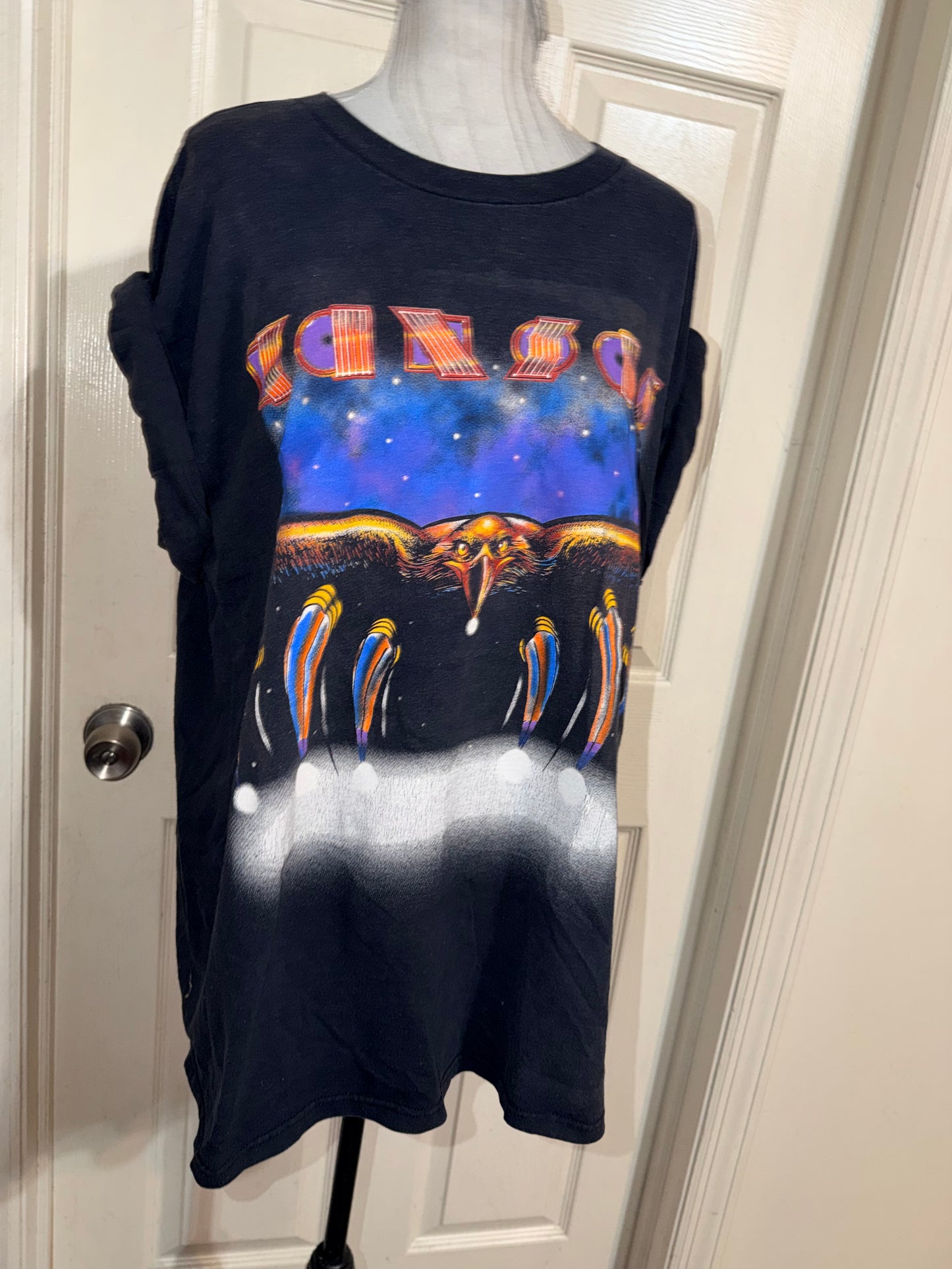 Kansas Vintage Double Sided Oversized Distressed Tee