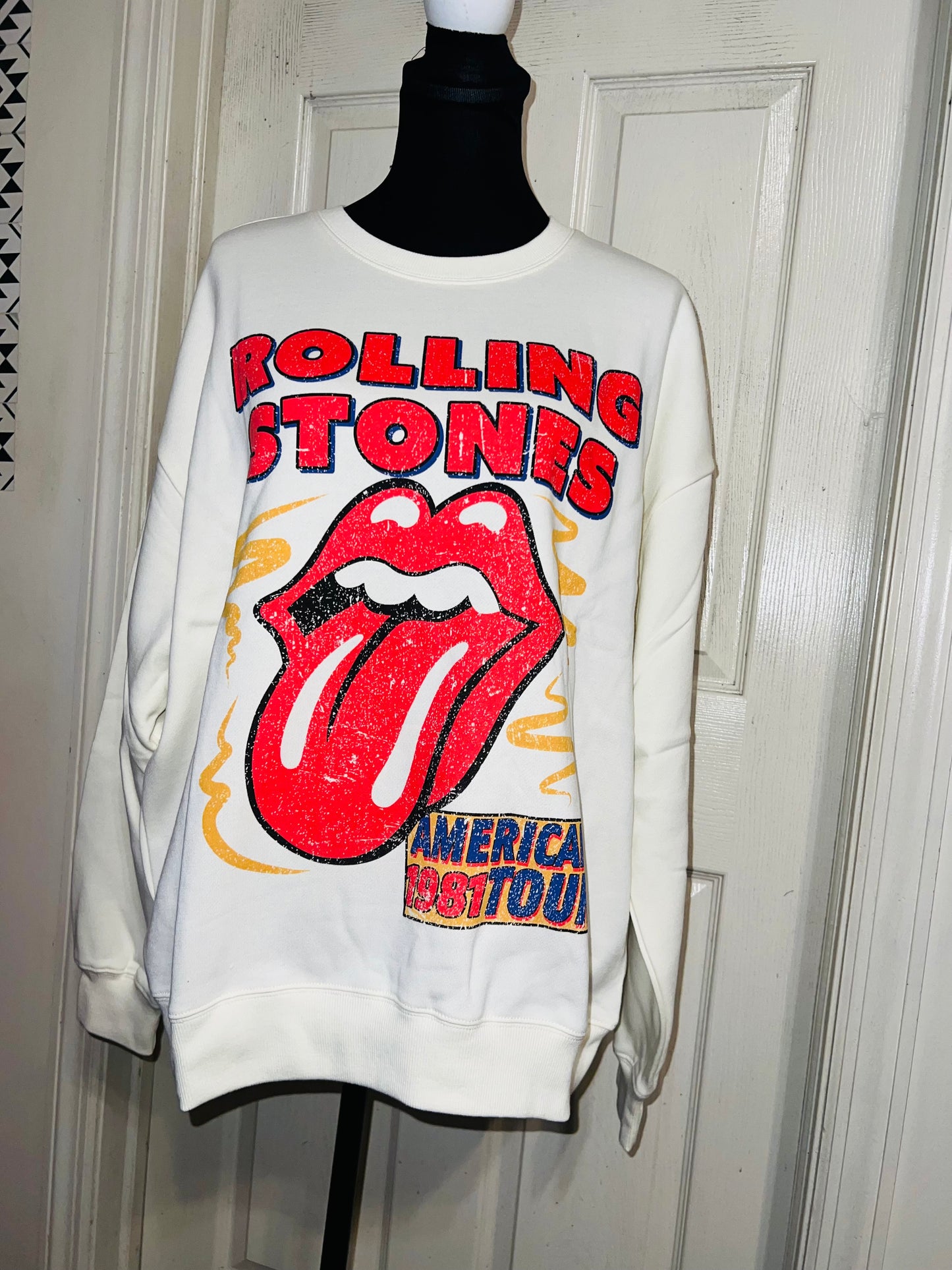 The Rolling Stones Oversized Distressed Sweatshirt