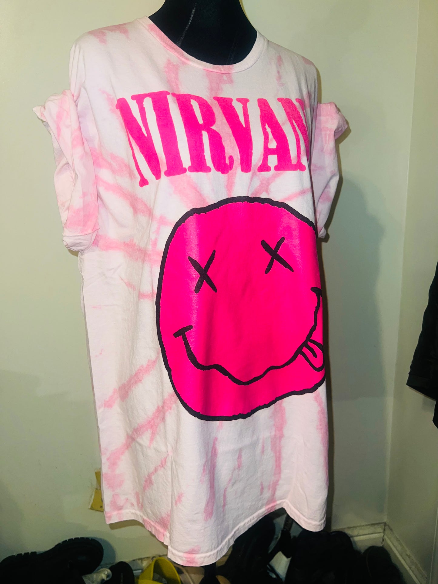 Nirvana Oversized Distressed Tee