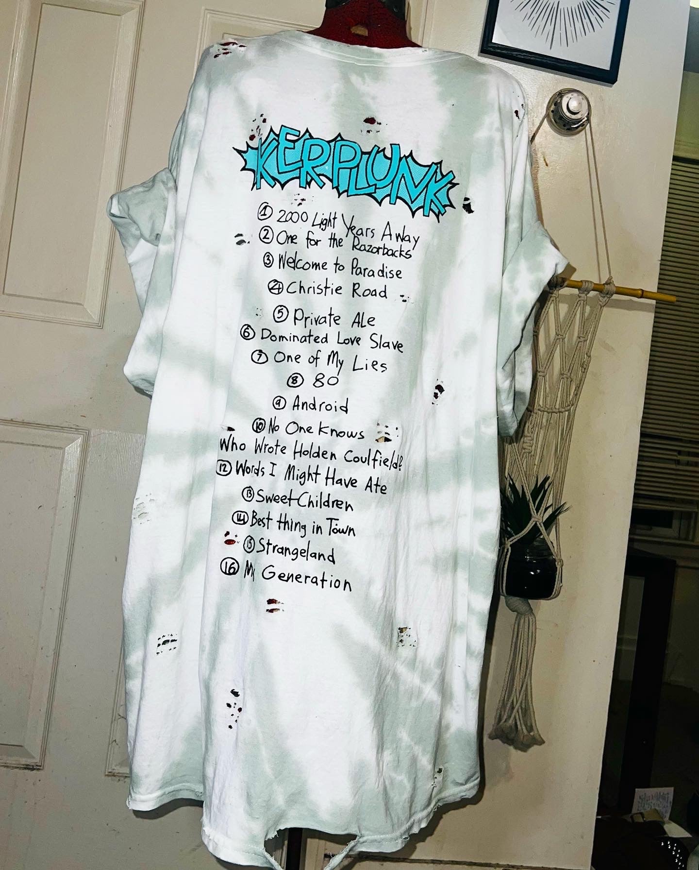 Green Day Tie Dye Double Sided Distressed Tee