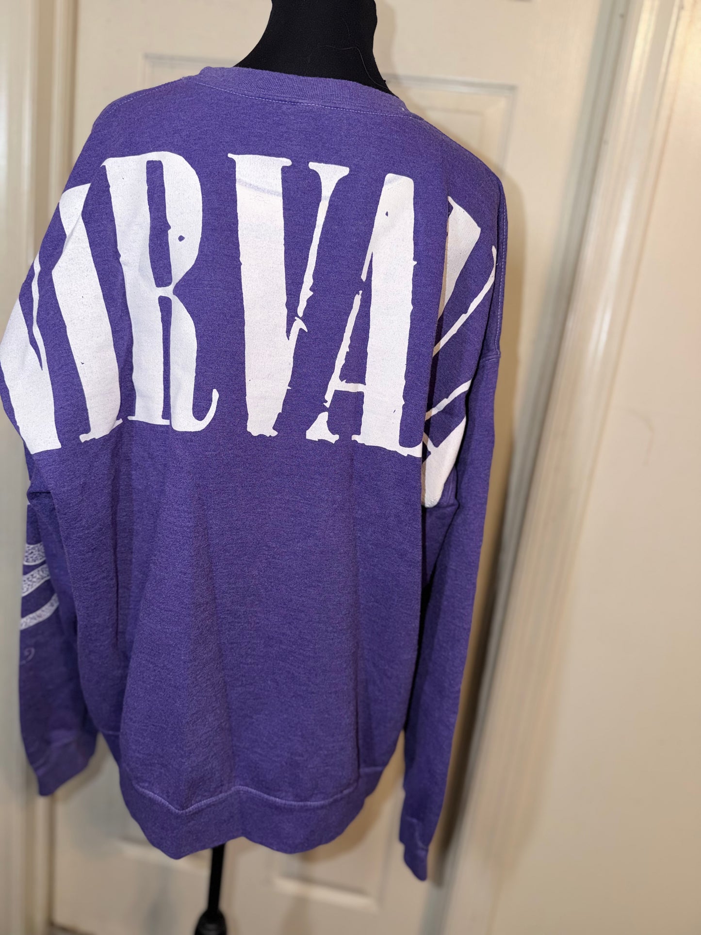Nirvana Double Sided Oversized Distressed Sweatshirt