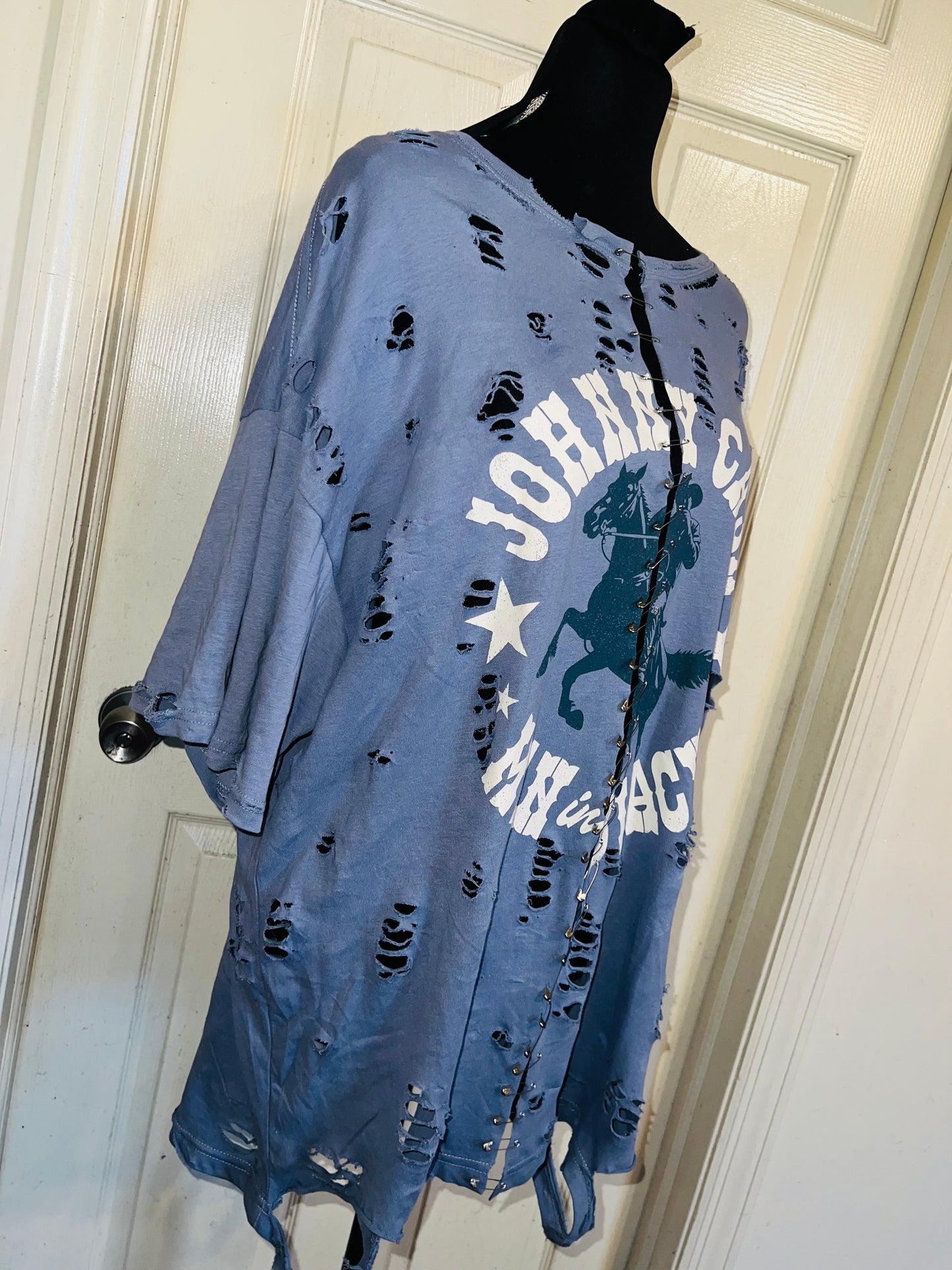 Johnny Cash Split Oversized Distressed Tee