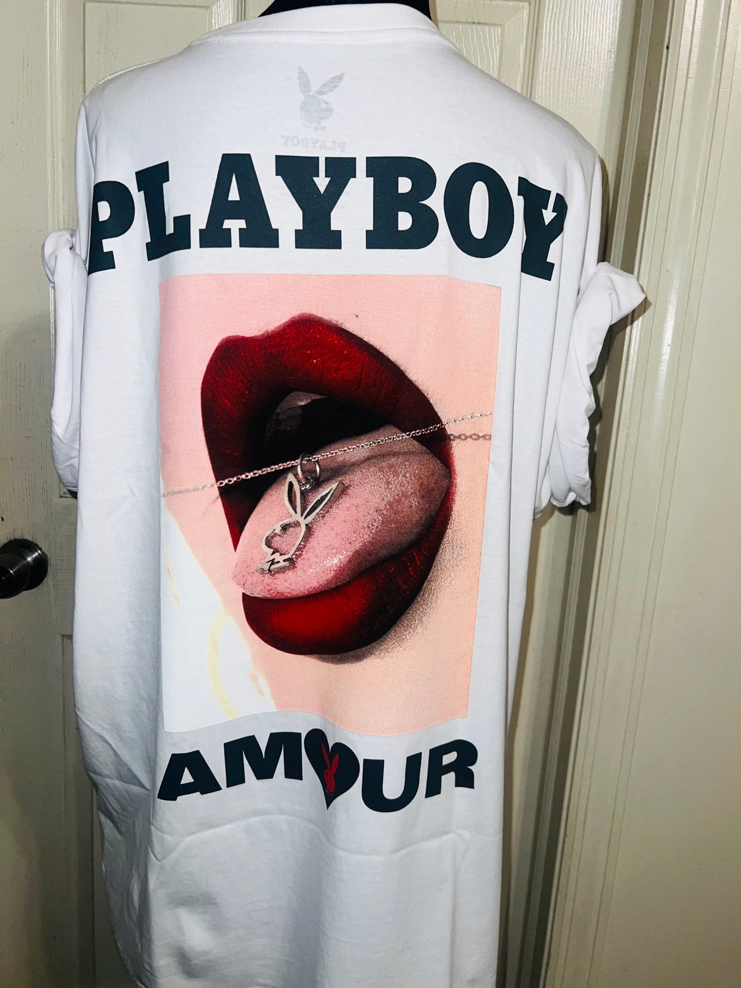 Playboy Double Sided Oversized Distressed Tee