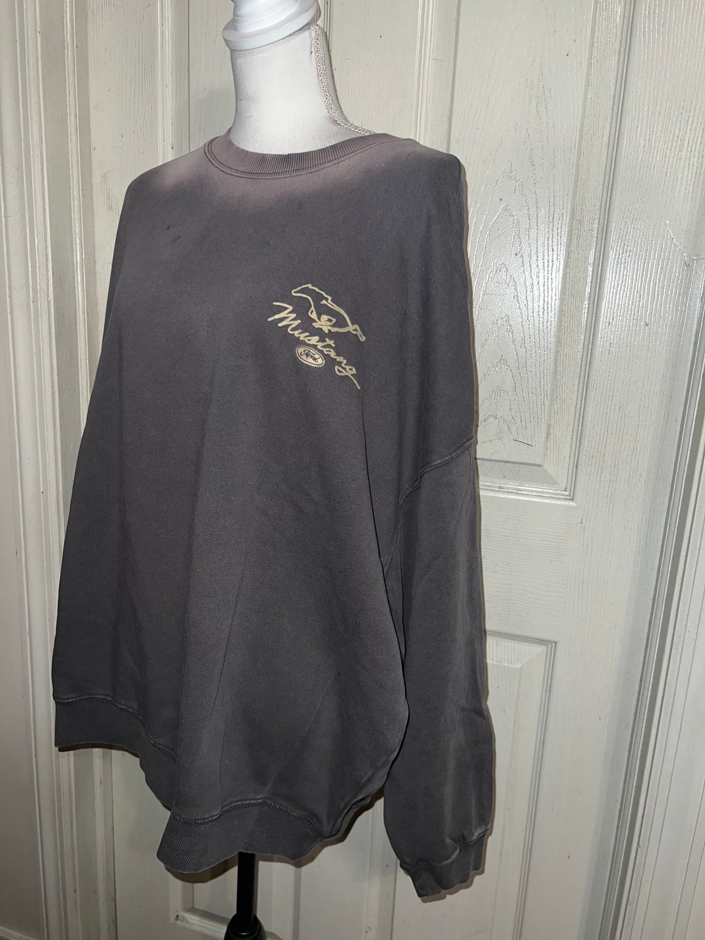 Ford Mustang Double Sided Oversized Distressed Sweatshirt