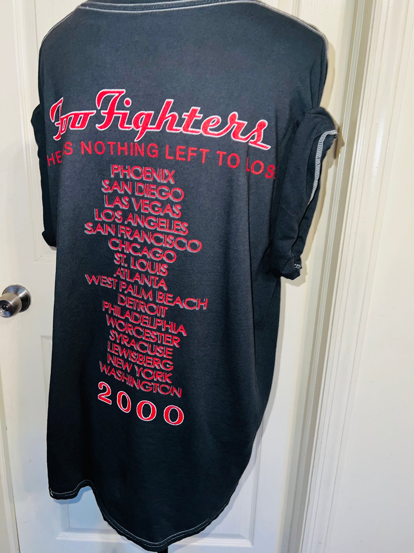 Foo Fighters Double Sided Oversized Distressed Tee