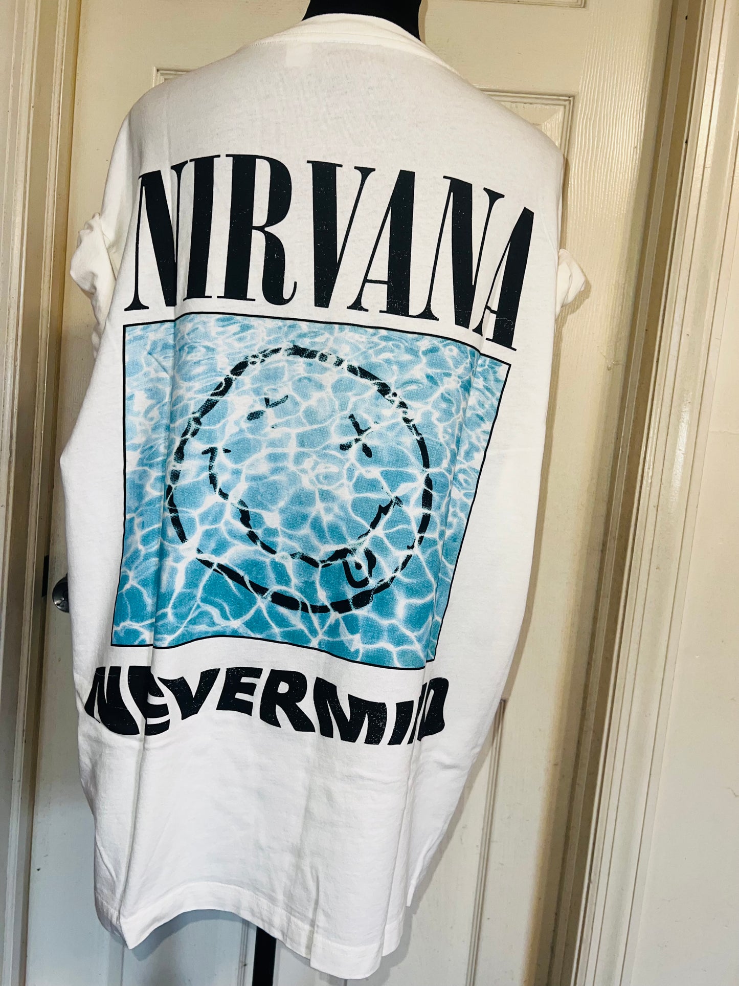 Nirvana Double Sided Oversized Distressed Tee
