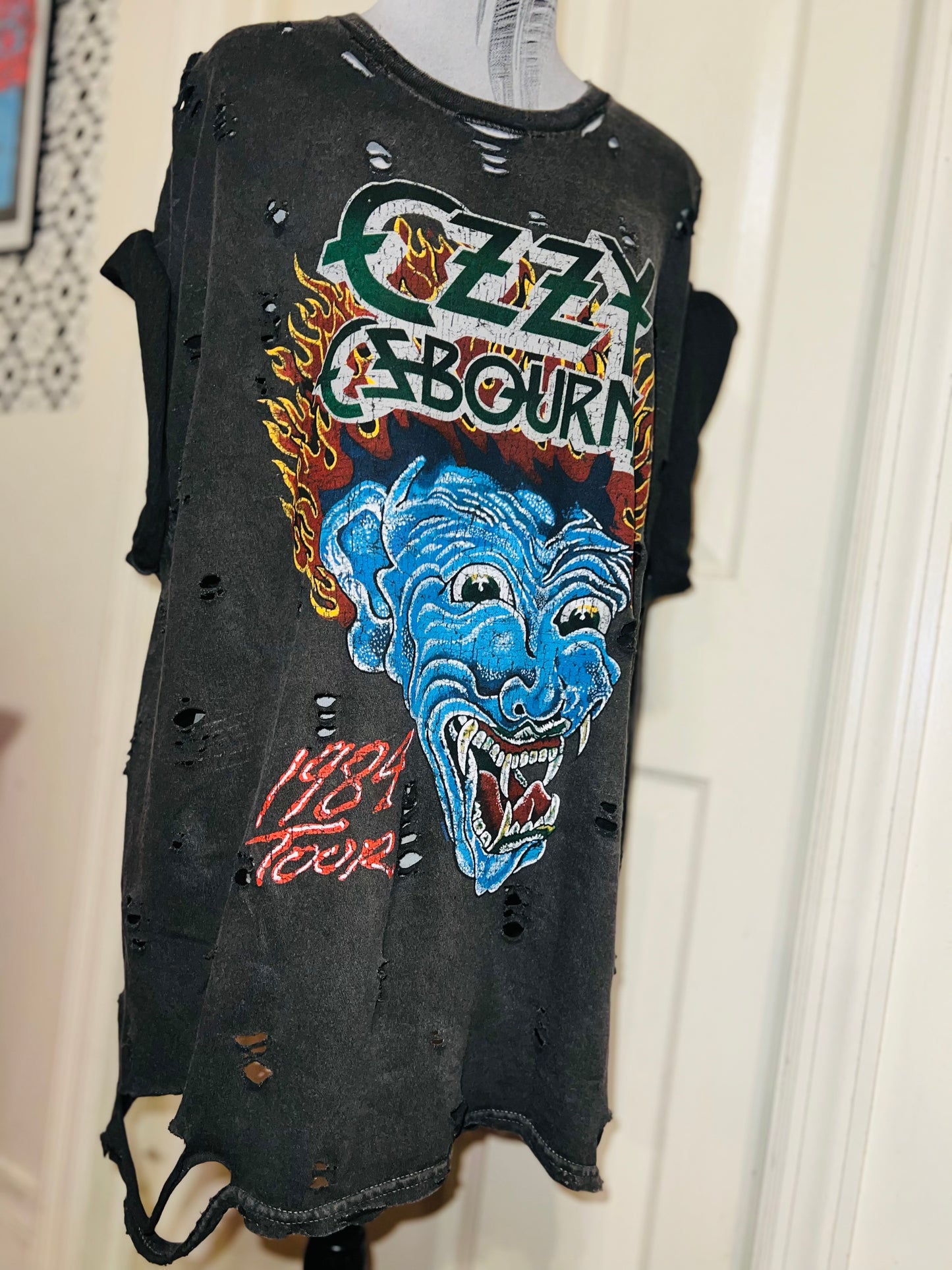 Ozzy Osbourne Double Sided Oversized Distressed Tee