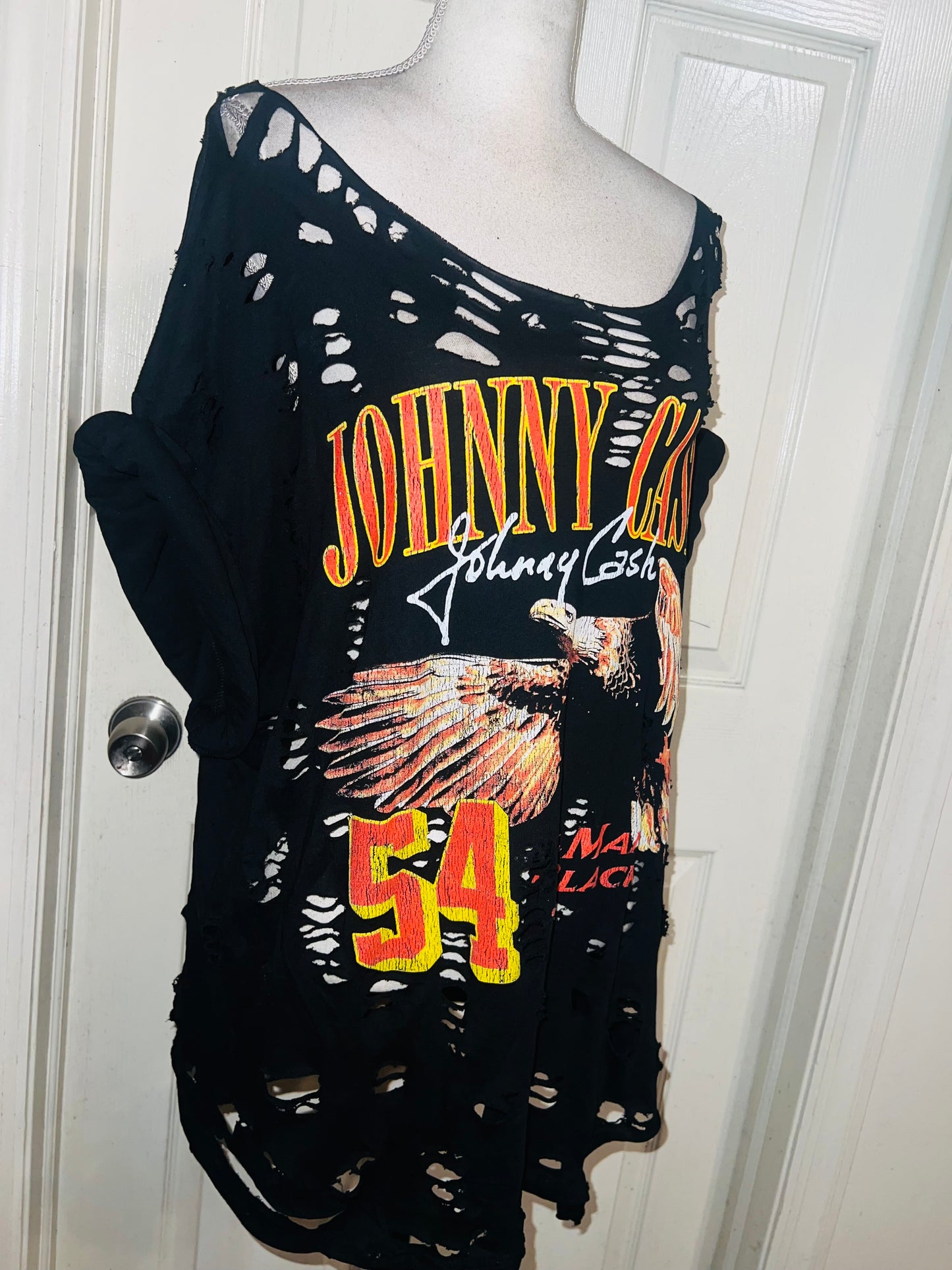 Johnny Cash Double Sided Oversized Distressed Tee