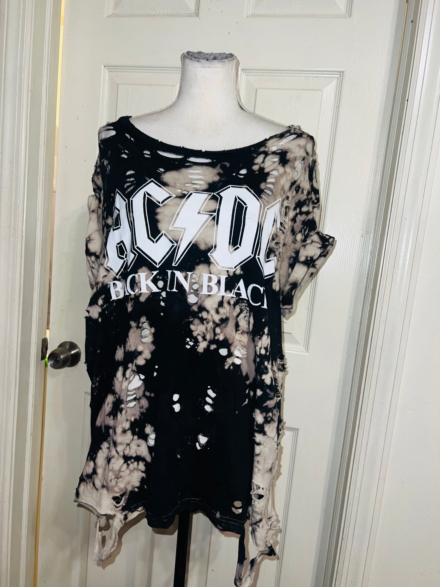 AC/DC Double Sided Oversized Distressed Tee