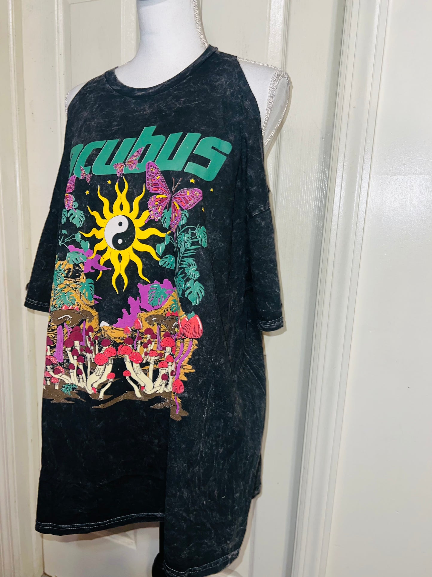 Incubus Oversized Distressed Cut Out Tee
