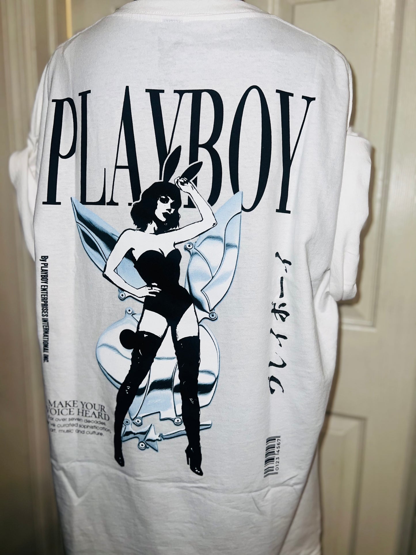Playboy Double Sided Oversized Distressed Tee