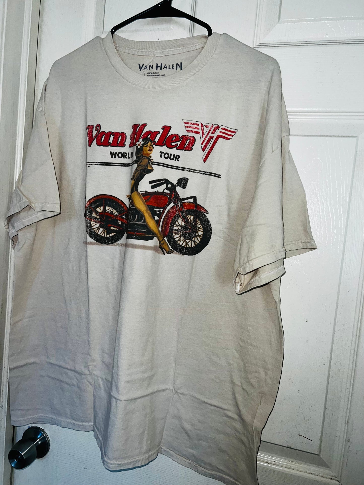 Van Halen Motorcycle Pin Up Oversized Tee