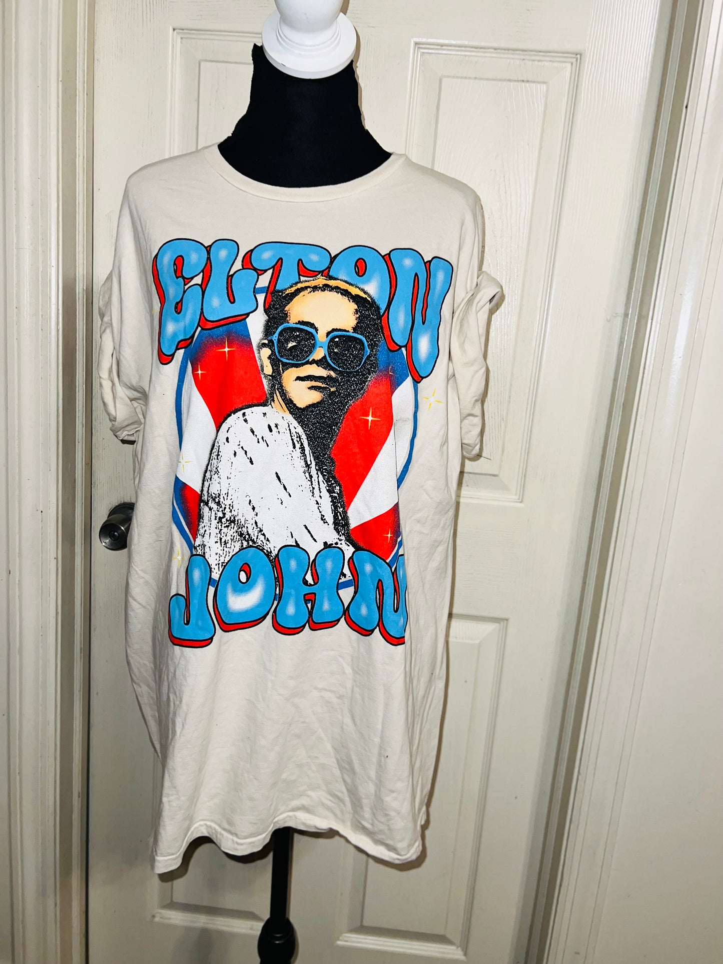 Elton John Oversized Distressed Tee