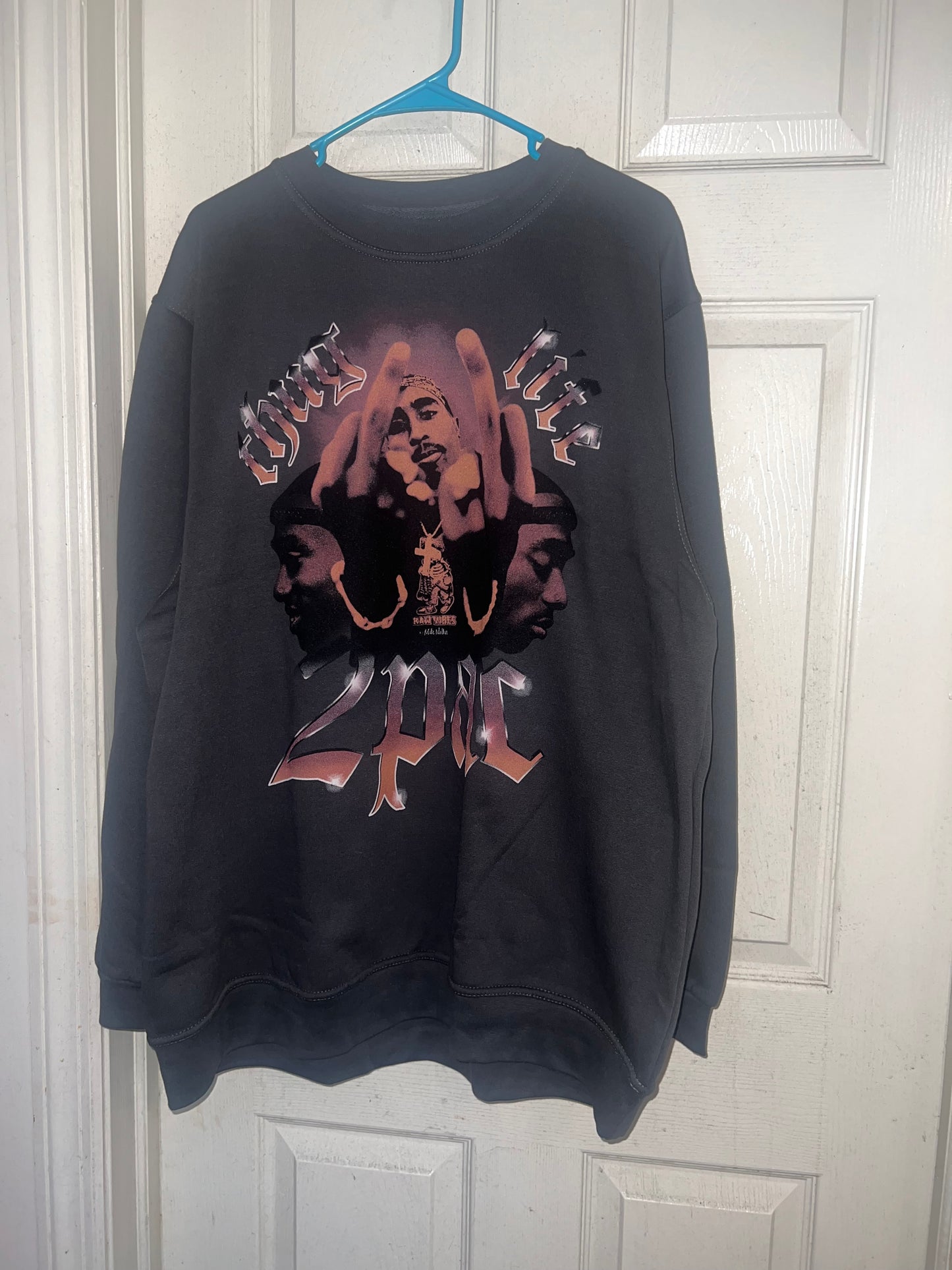 Tupac Oversized Distressed Sweatshirt