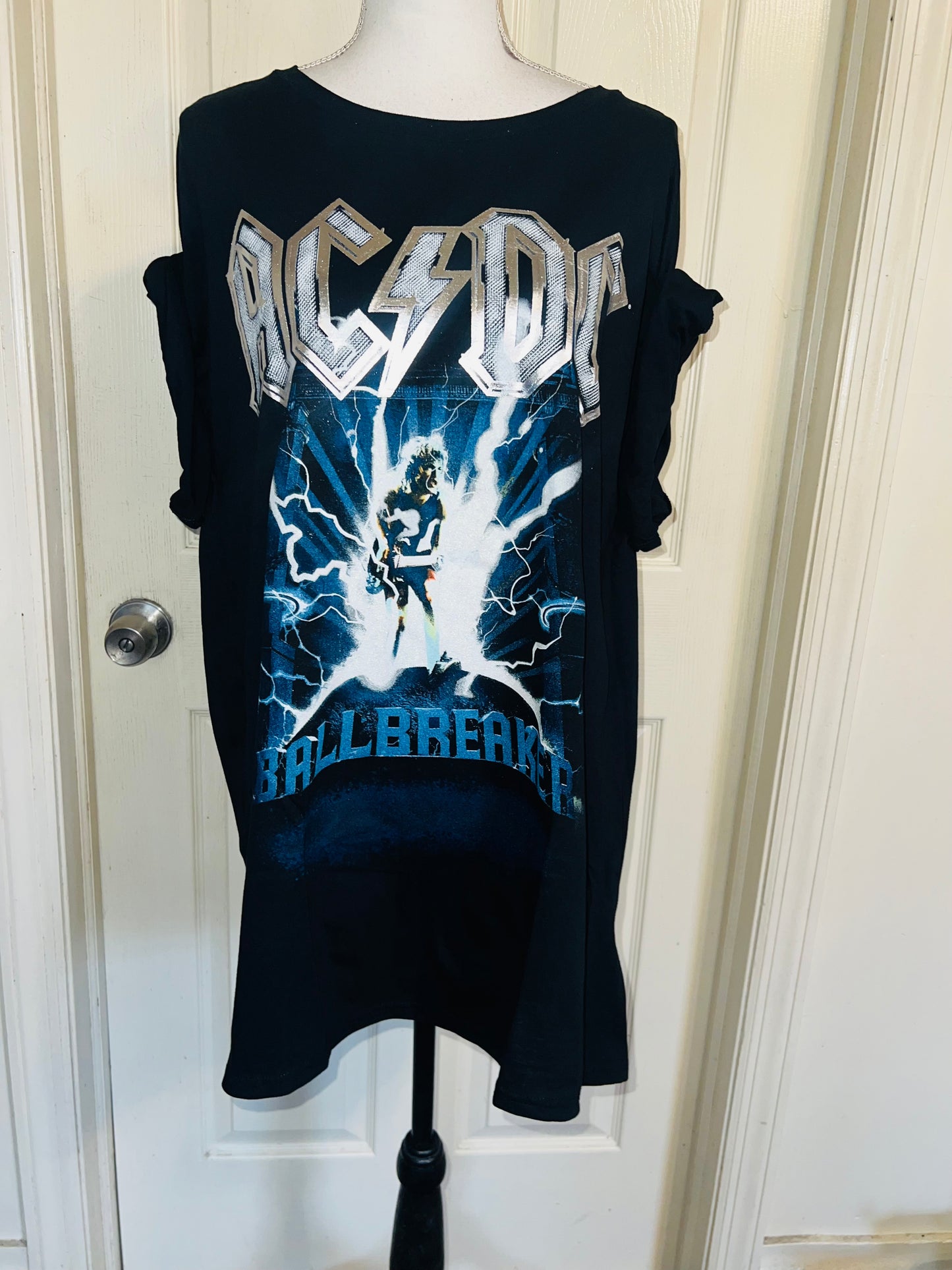 AC/DC Double Sided Oversized Distressed Tee