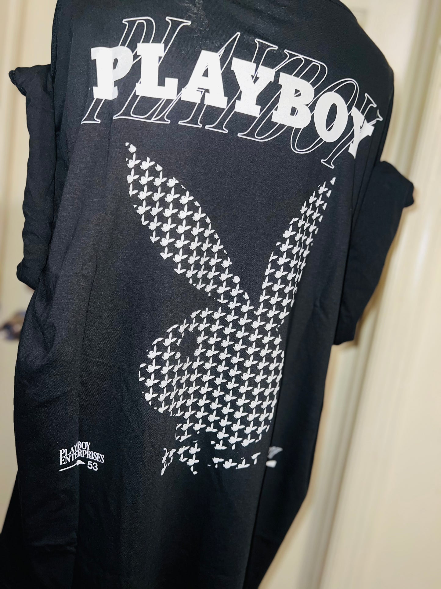 Playboy Double Sides Oversized Distressed Tee