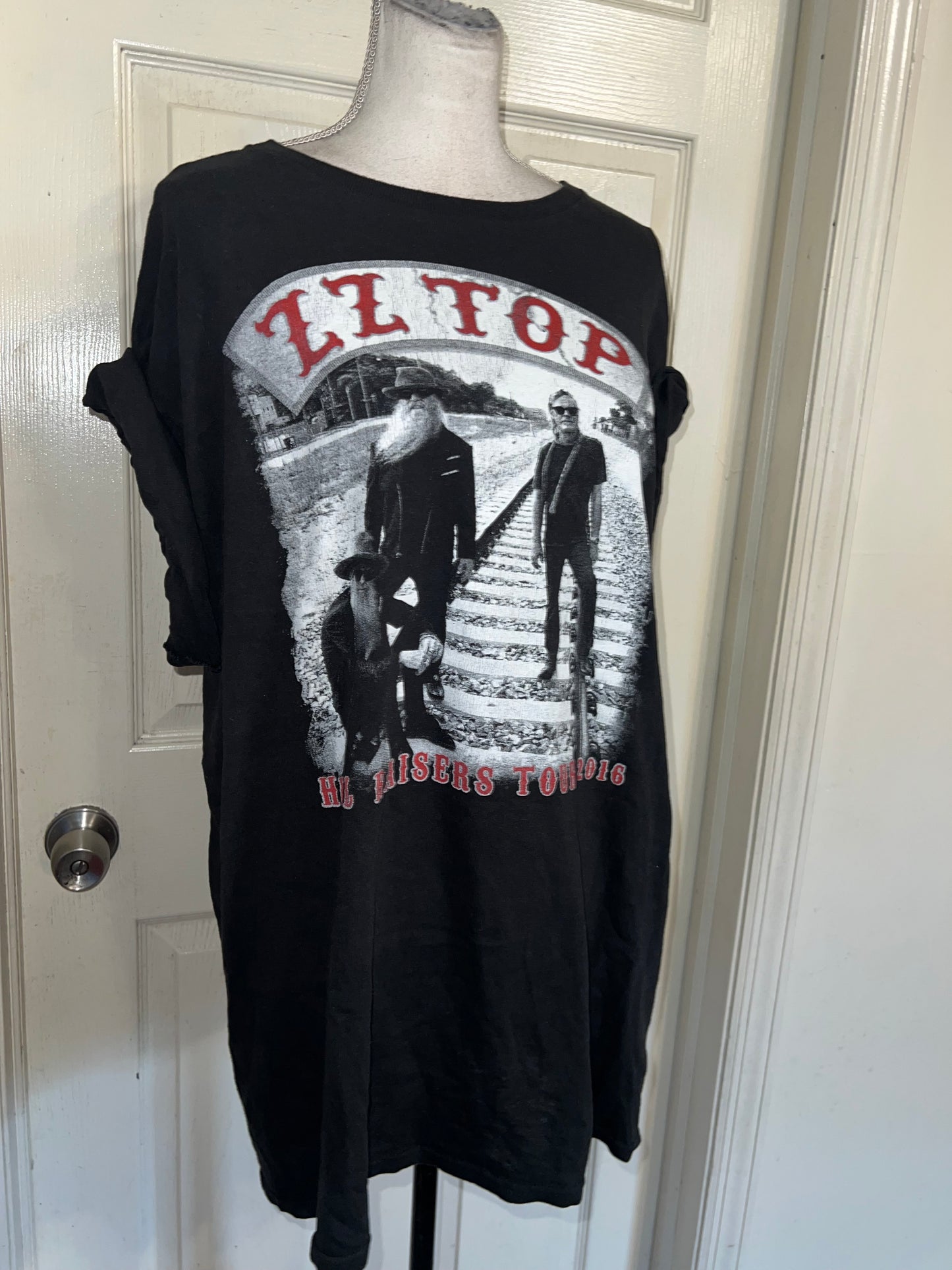 ZZ Top Double Sided Oversized Distressed Tee