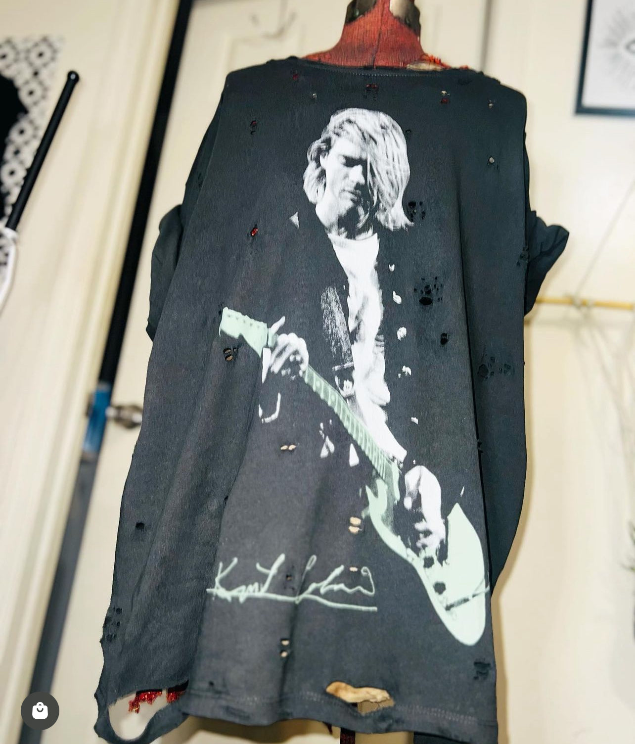 Kurt Cobain Oversized Distressed Tee