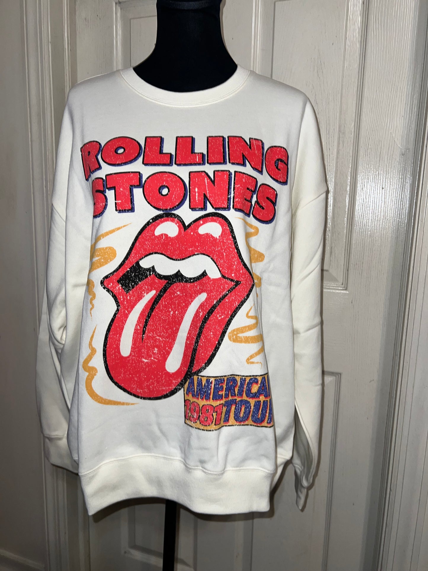 The Rolling Stones Oversized Distressed Sweatshirt