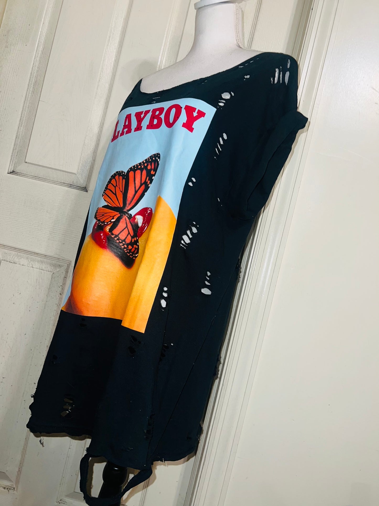 Playboy Oversized Distressed Tee