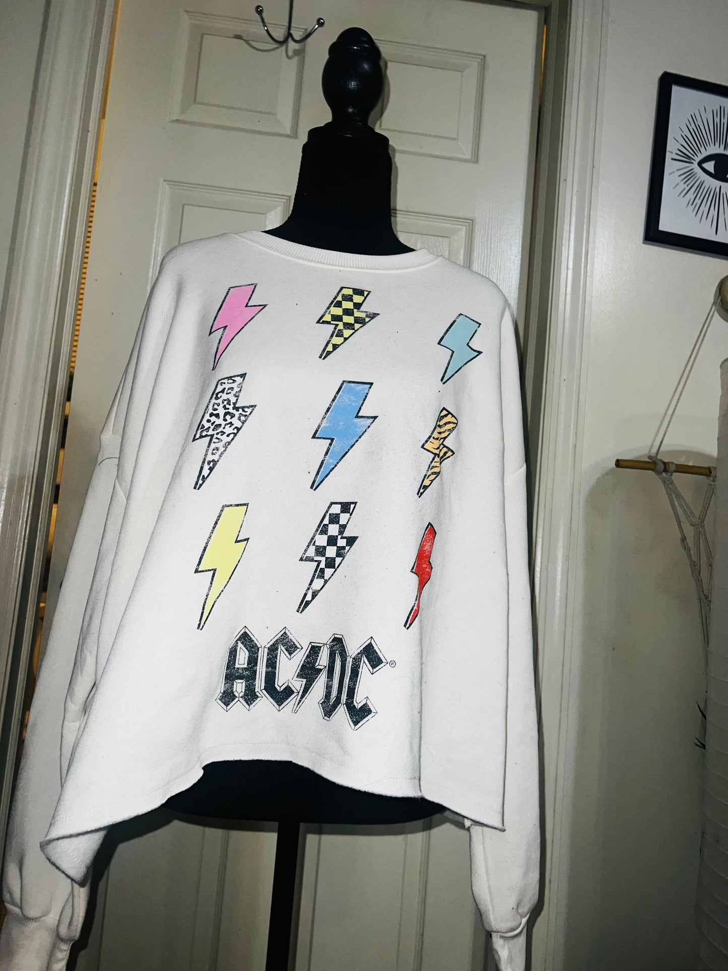 AC/DC Oversized Cropped Sweatshirt