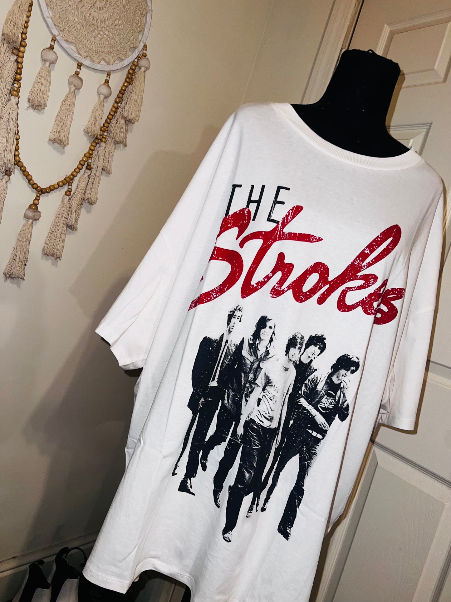 The Strokes Oversized Distressed Tee