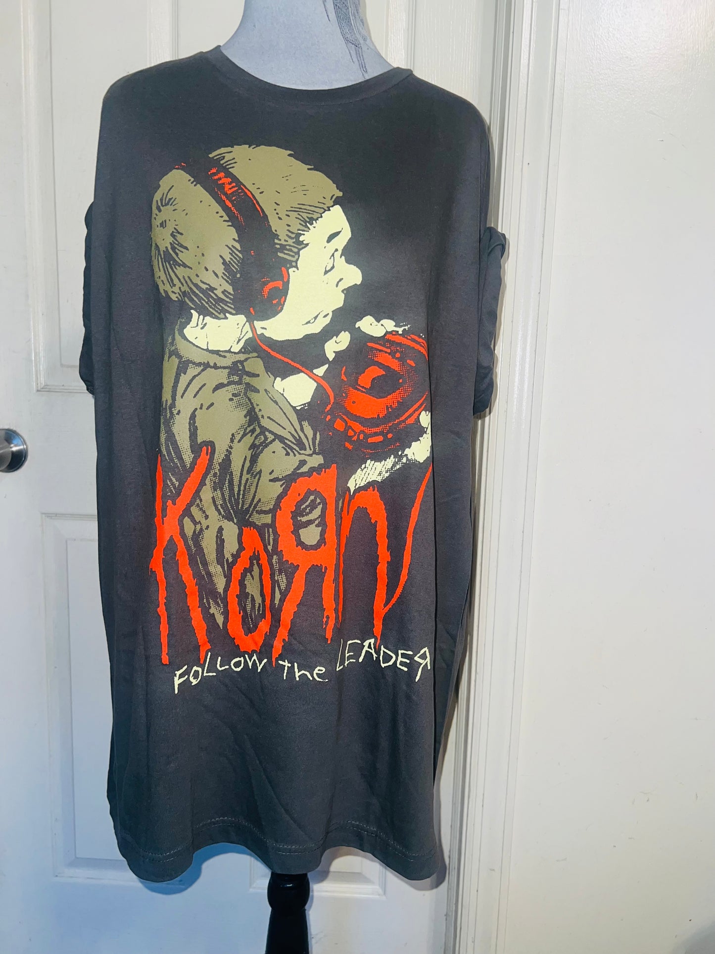 Korn Double Sided Oversized Distressed Tee