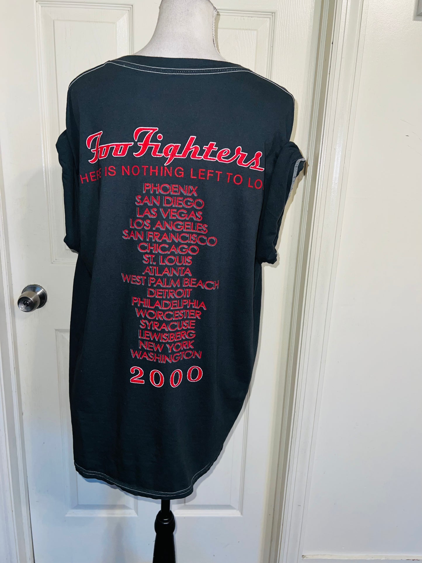 Foo Fighters Double Sided Oversized Distressed Tee