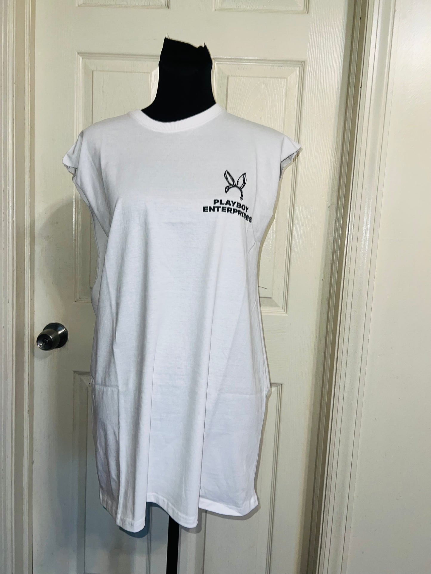 Playboy Double Sided Oversized Distressed Tank