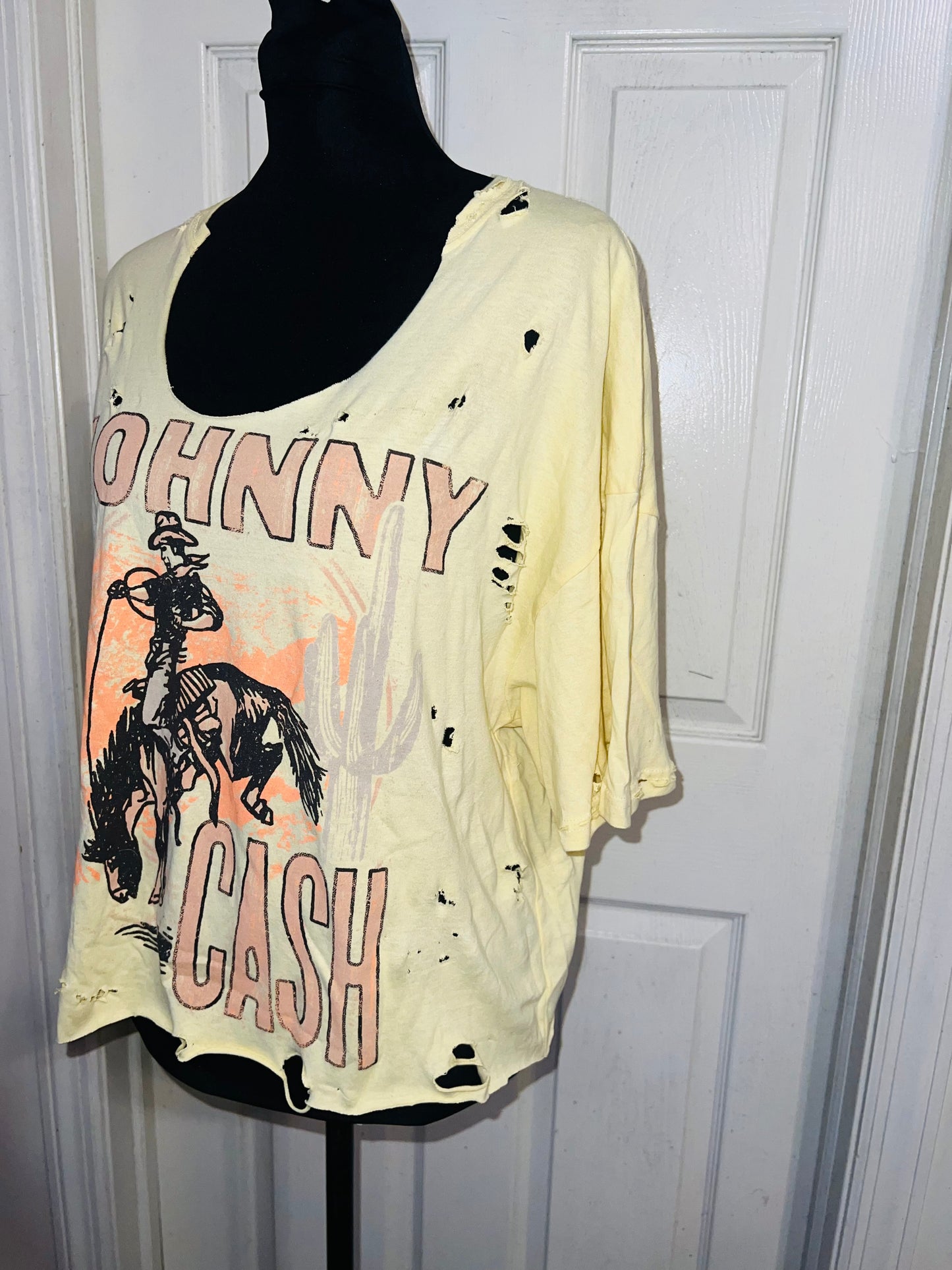 Johnny Cash Oversized Distressed Tee (As Is)